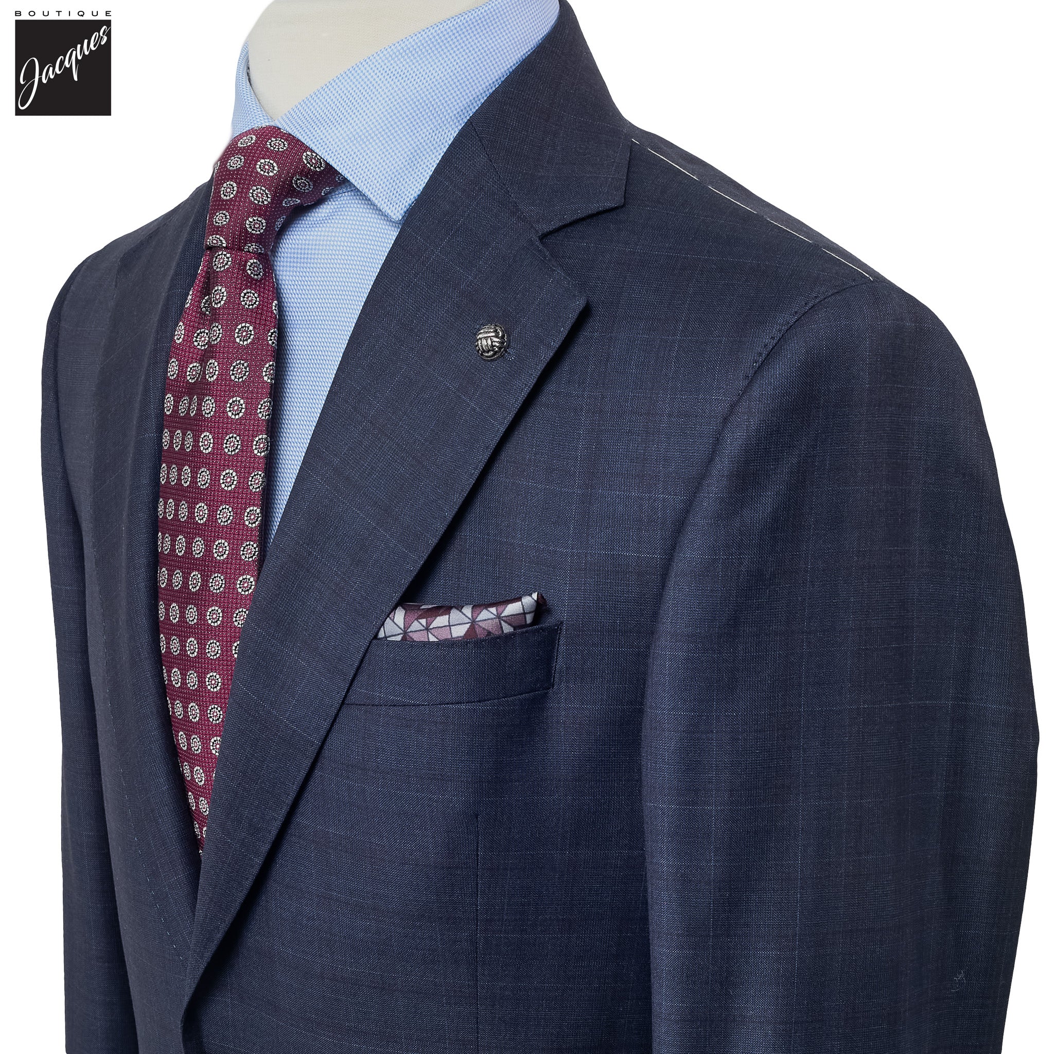 Blue Check Loro Piana Super 150s Mason Contemporary Fit Suit - Jack Victor 1913 - Image 2