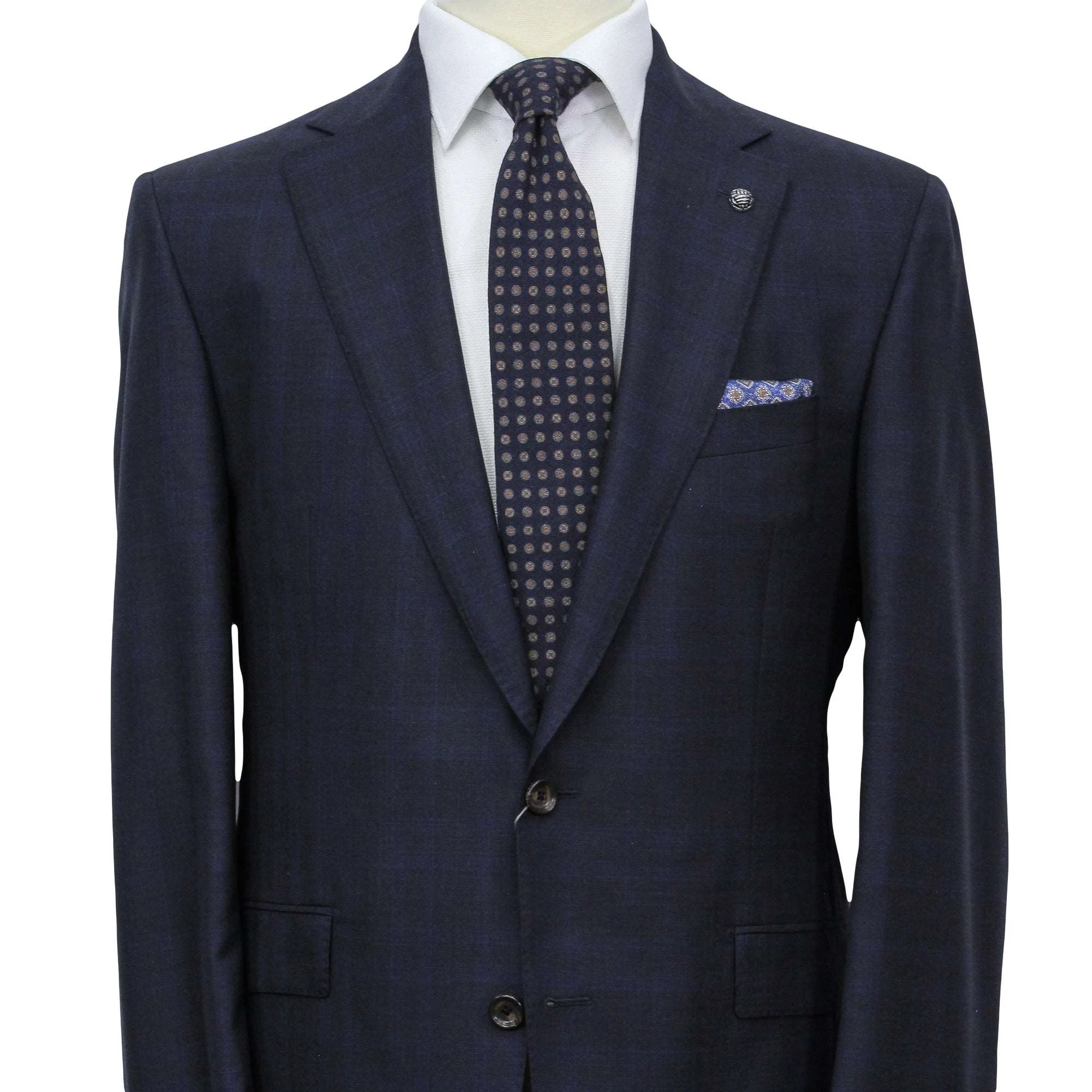 Blue Check Loro Piana Super 200's Wool Essence Modern Fit Suit - Jack Victor 1913 - Image 2
