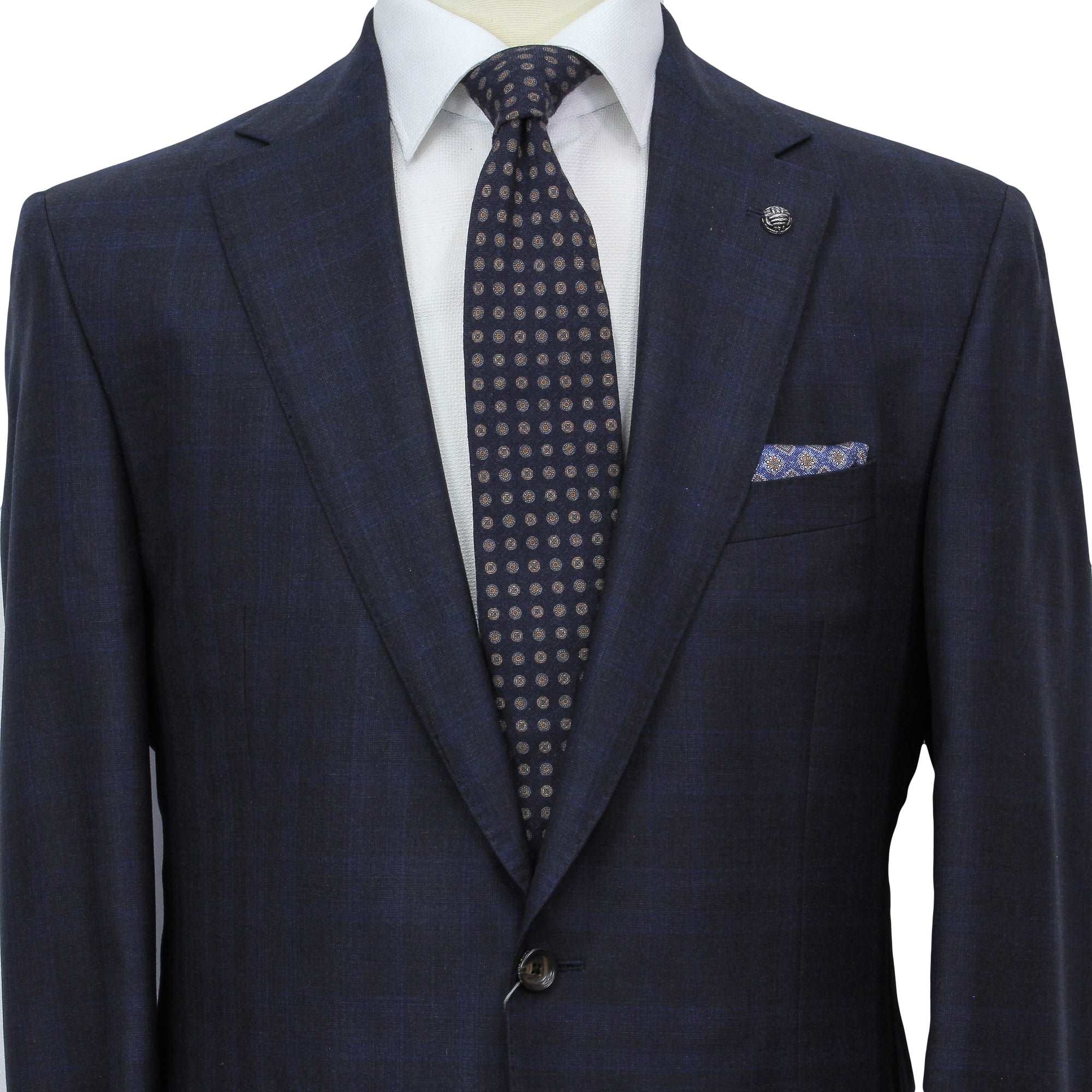 Blue Check Loro Piana Super 200's Wool Essence Modern Fit Suit - Jack Victor 1913 - Image 3