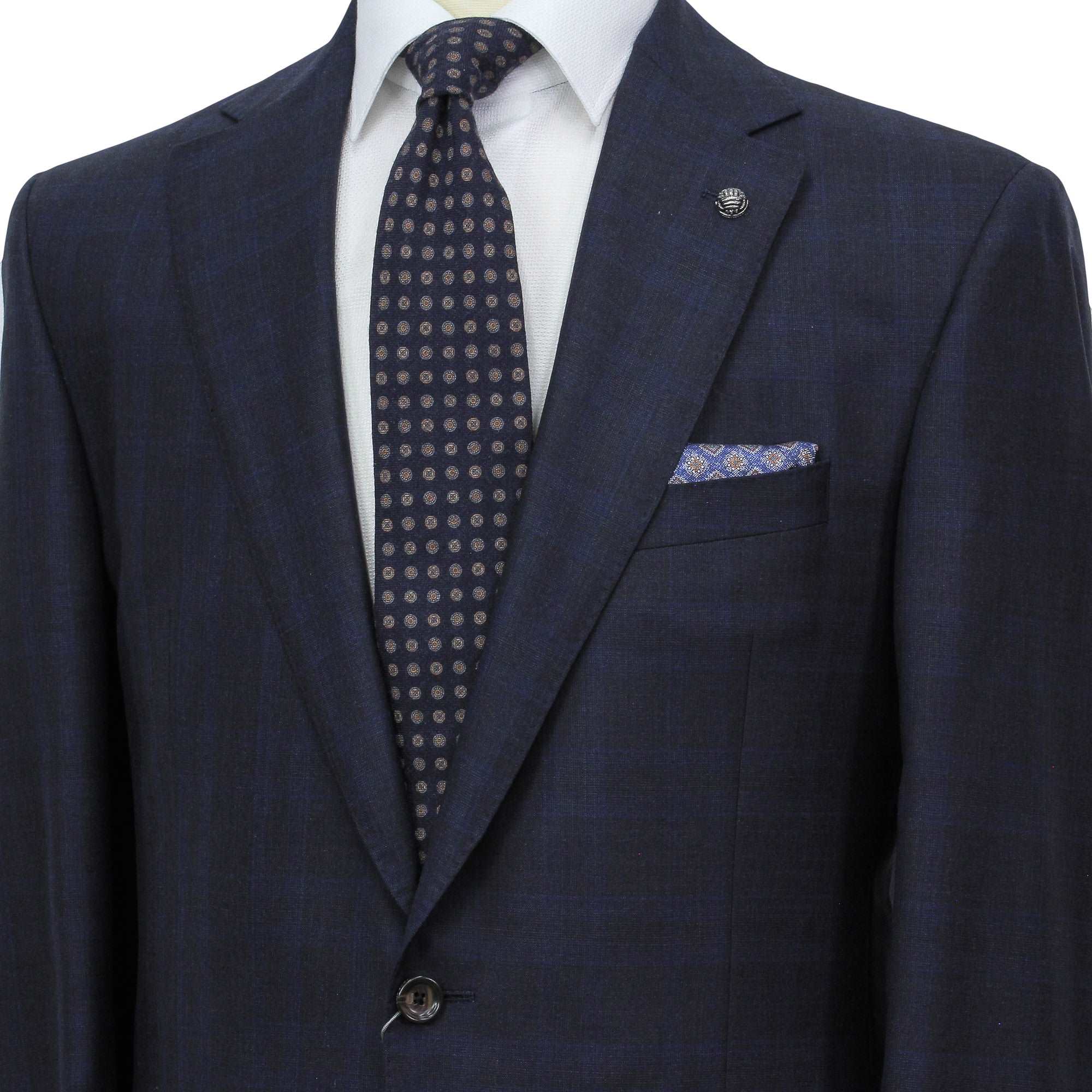 Blue Check Loro Piana Super 200's Wool Essence Modern Fit Suit - Jack Victor 1913 - Image 4