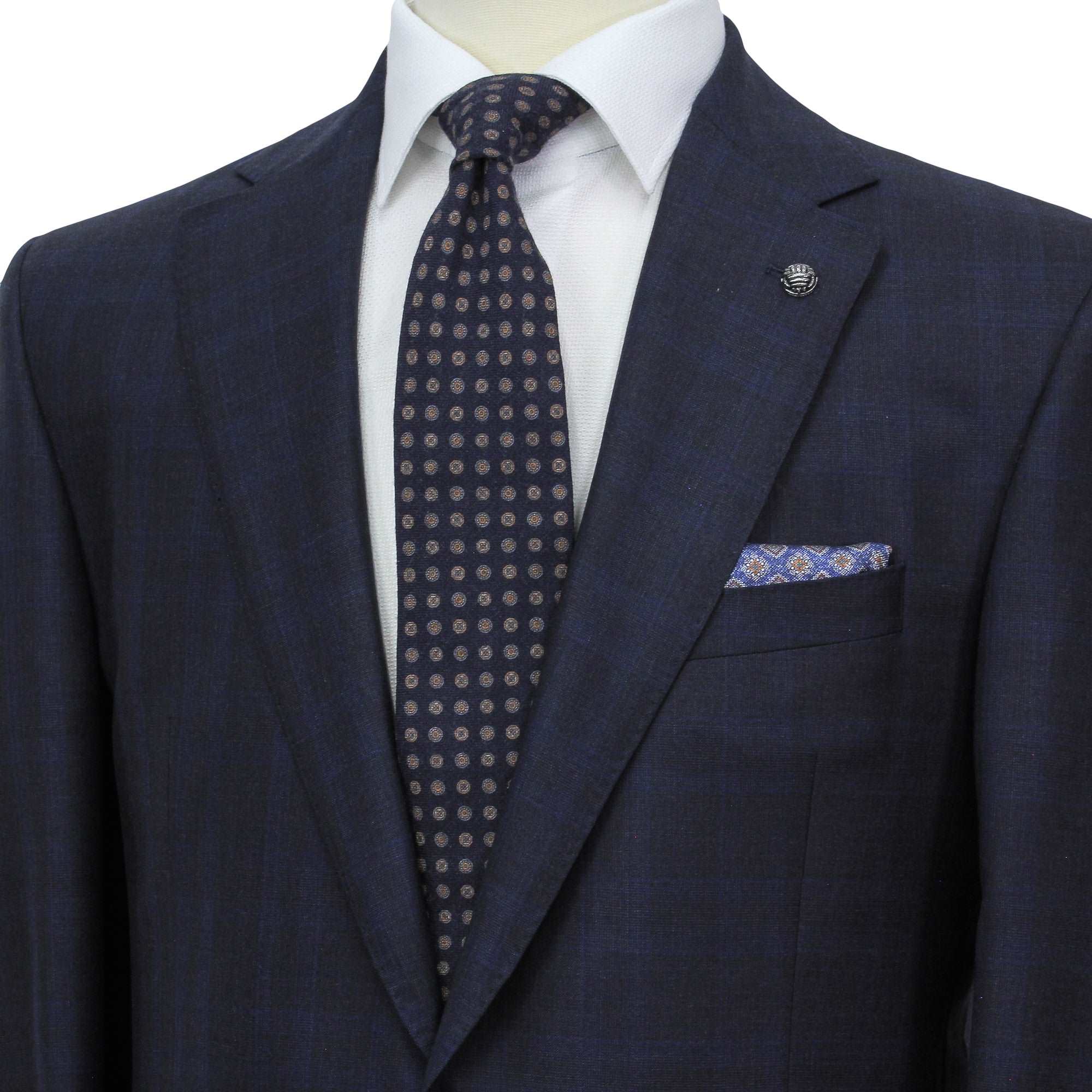 Blue Check Loro Piana Super 200's Wool Essence Modern Fit Suit - Jack Victor 1913 - Image 5