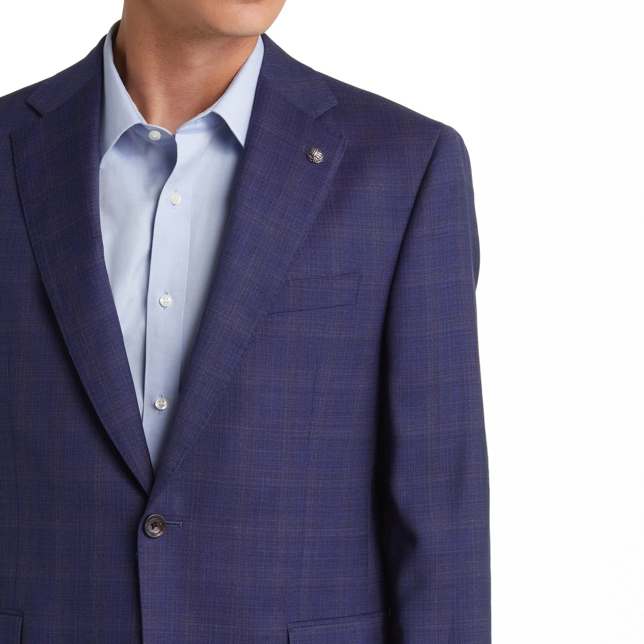 Blue Check Esprit Modern Fit Loro Piana Wool Suit - Jack Victor - Image 2