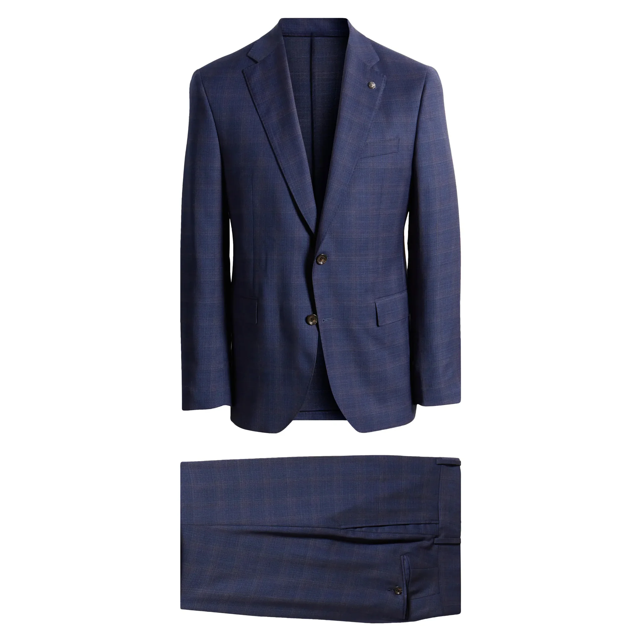 Blue Check Esprit Modern Fit Loro Piana Wool Suit - Jack Victor - Image 4