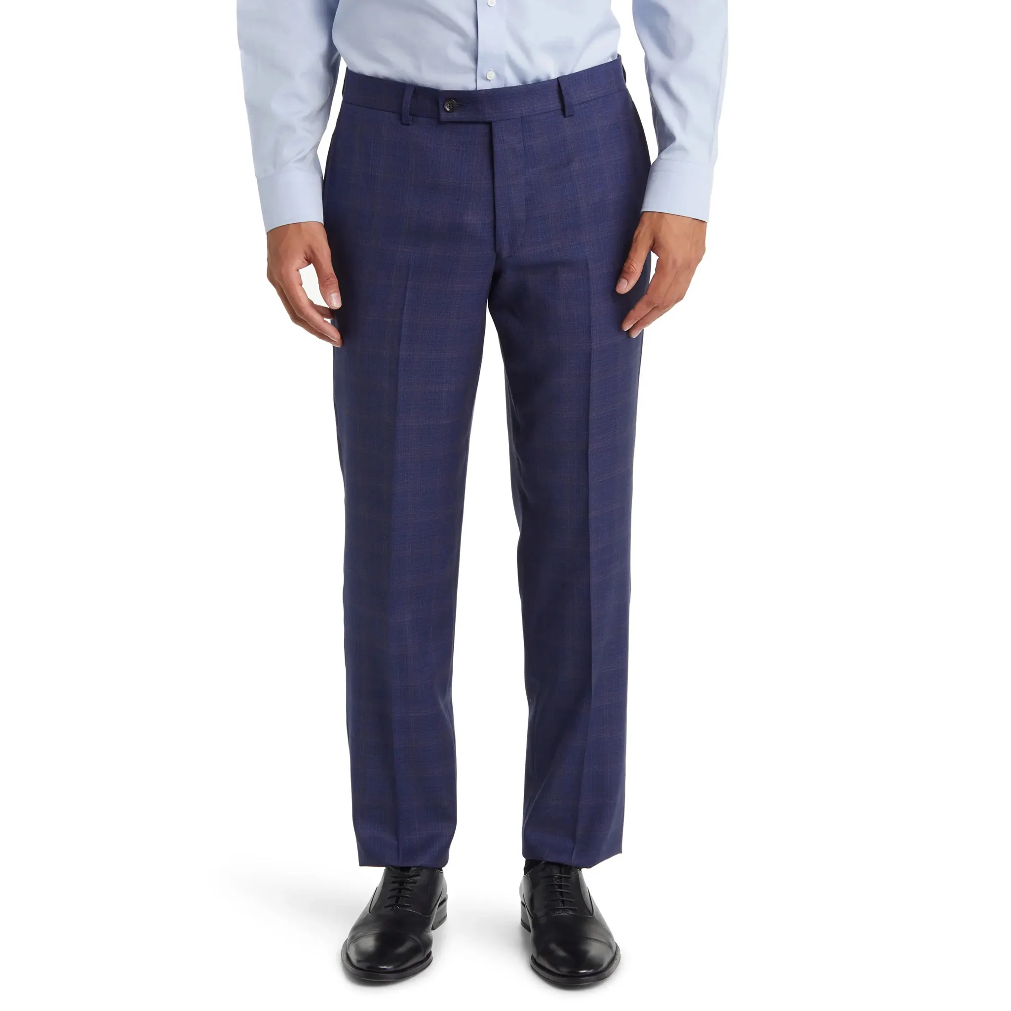 Blue Check Esprit Modern Fit Loro Piana Wool Suit - Jack Victor - Image 6
