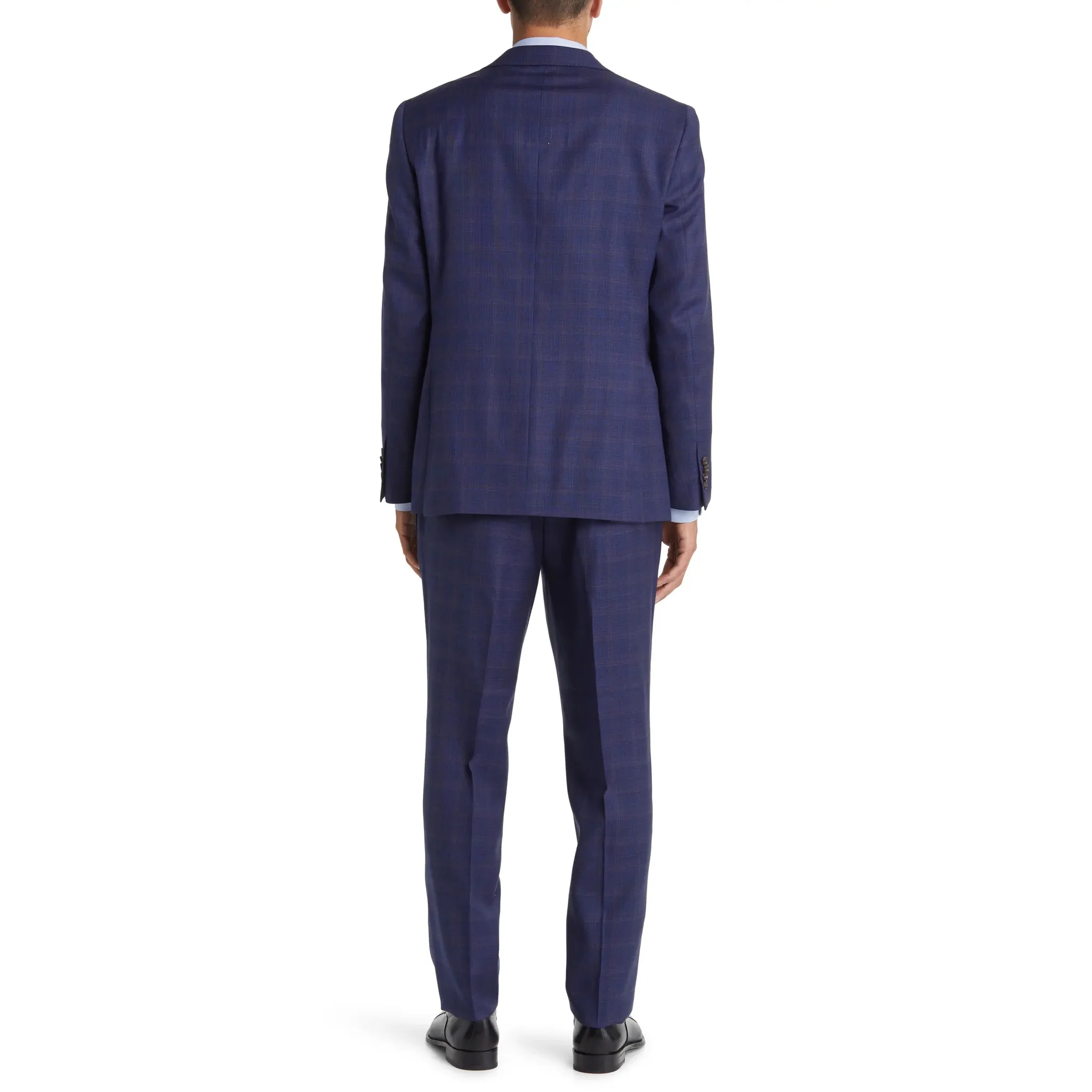 Blue Check Esprit Modern Fit Loro Piana Wool Suit - Jack Victor - Image 7