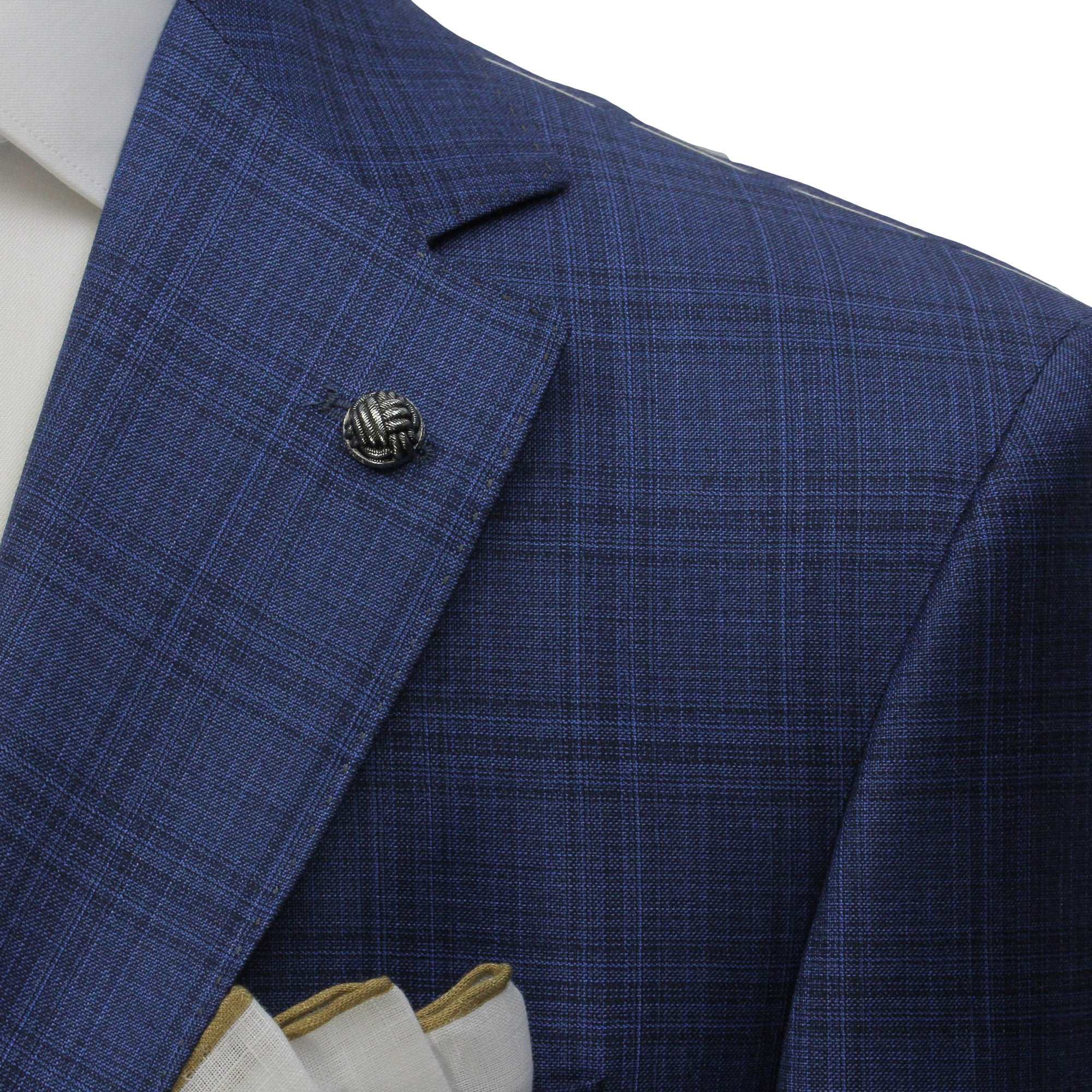 Blue Check Super 150's Loro Piana Wool Essence Modern Fit Suit - Jack Victor 1913 - Image 3