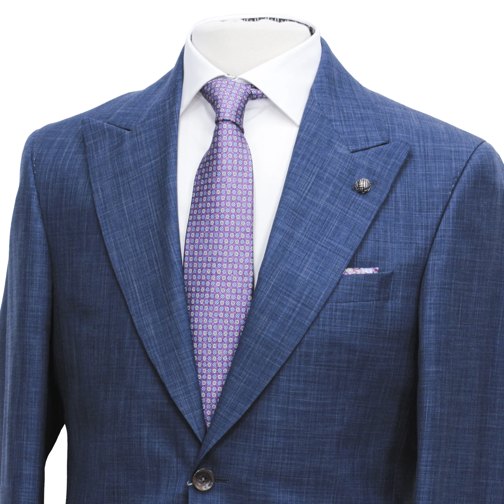 Blue Check Super 150's Wool-Silk Morgan Contemporary Fit Suit - Jack Victor 1913 - Image 2