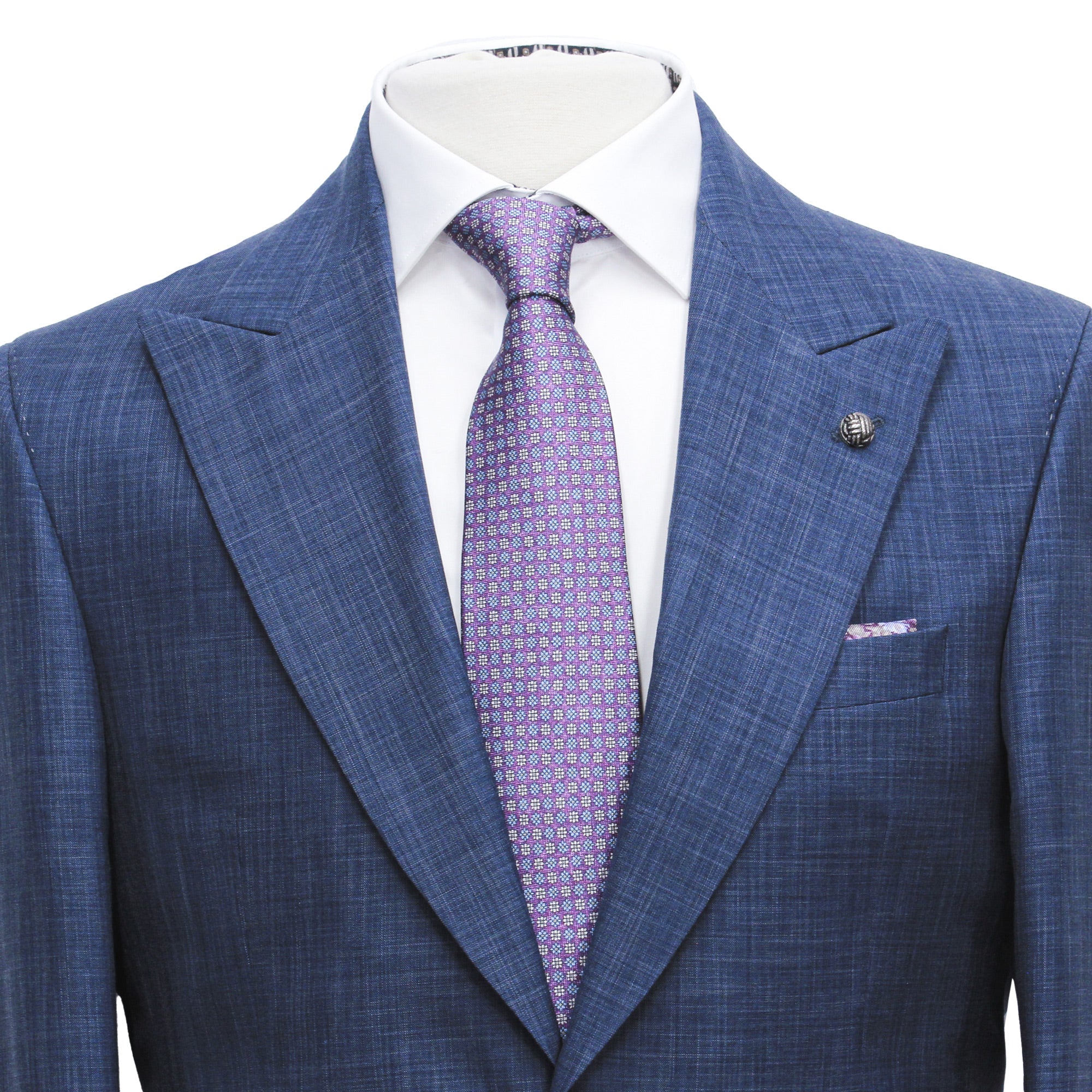 Blue Check Super 150's Wool-Silk Morgan Contemporary Fit Suit - Jack Victor 1913 - Image 4