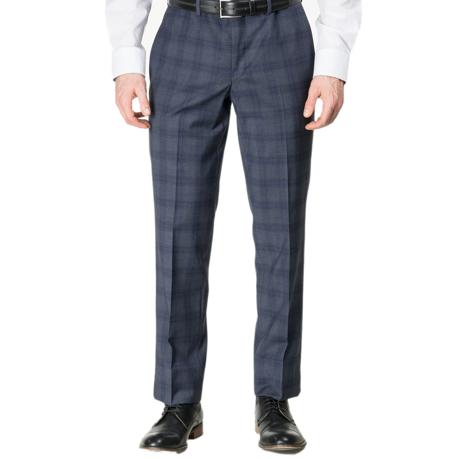 Blue Tonal Check Urban Slim Sartorial Fit Wool Suit - Image 3