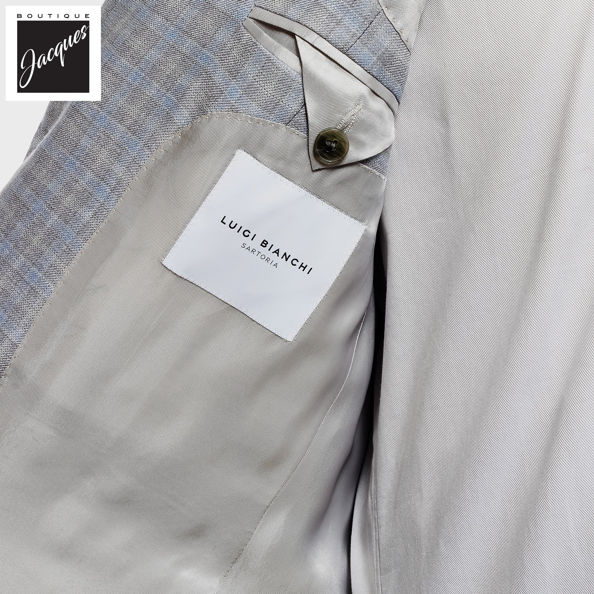 Blue Check Wool-Silk Dream Fit Sport Jacket - Luigi Bianchi - Image 4