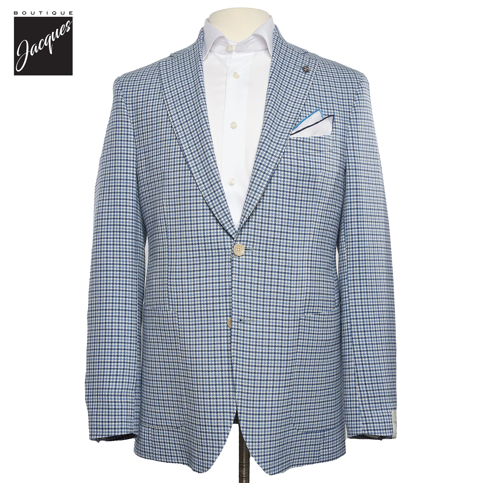 Blue Wool-Stretch Comfortwear Hampton Contemporary Sport Jacket - Jack Victor