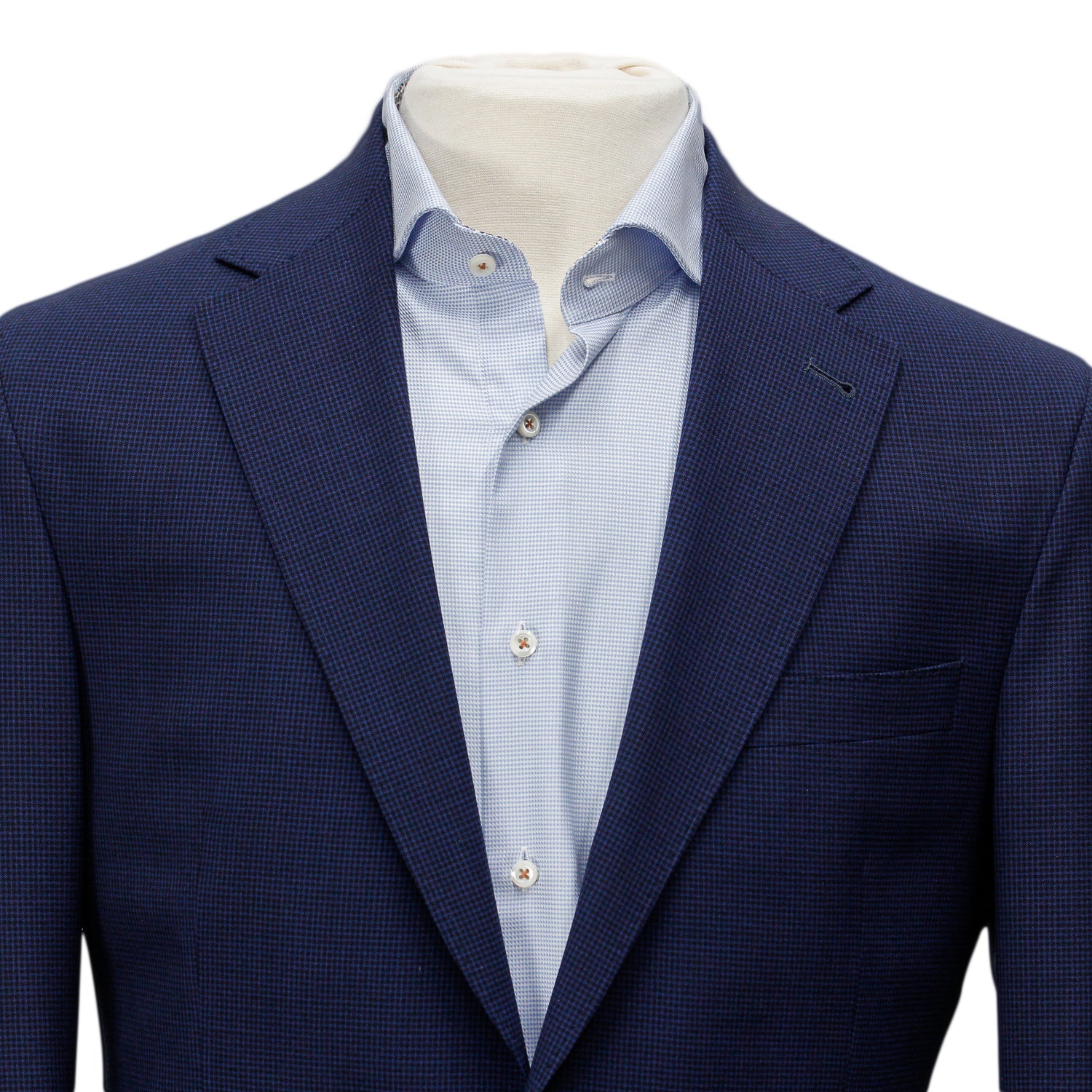 Blue Micro Check Regular Fit Wool Suit - Jack Victor - Image 3