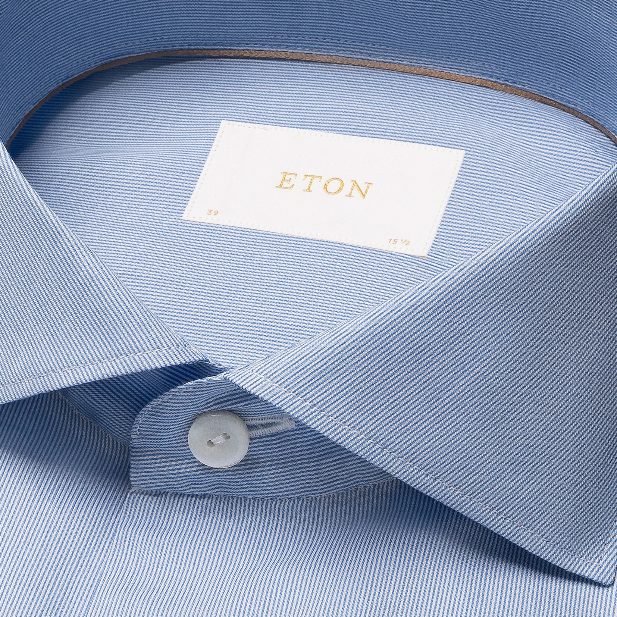 Blue Elevated Cotton-Silk Fine Stripe Slim Fit Dress Shirt - ETON - Image 8