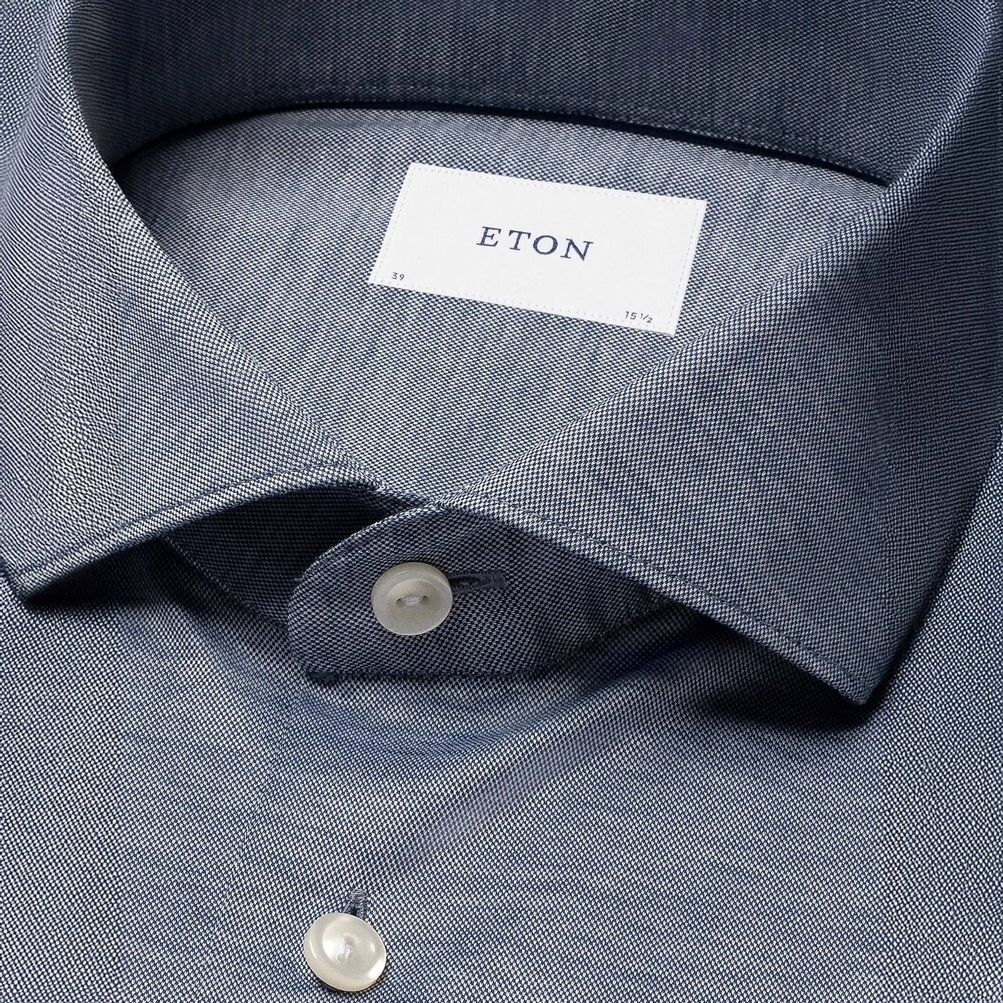 Blue Filo Di Scozia Oxford Slim Fit Shirt - ETON - Image 3