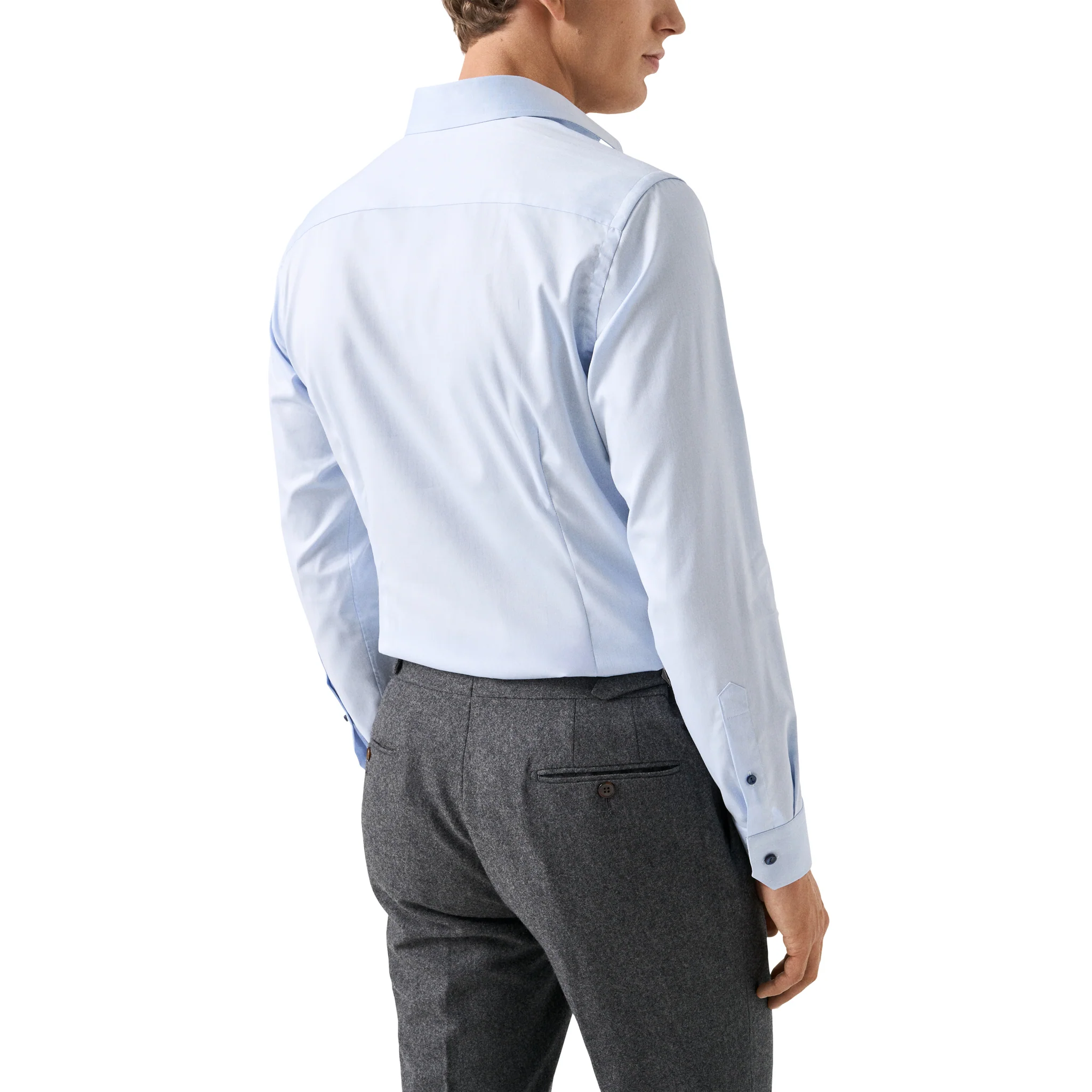 Blue Floral Effect Contrast Signature Twill Slim Fit Shirt - ETON - Image 5