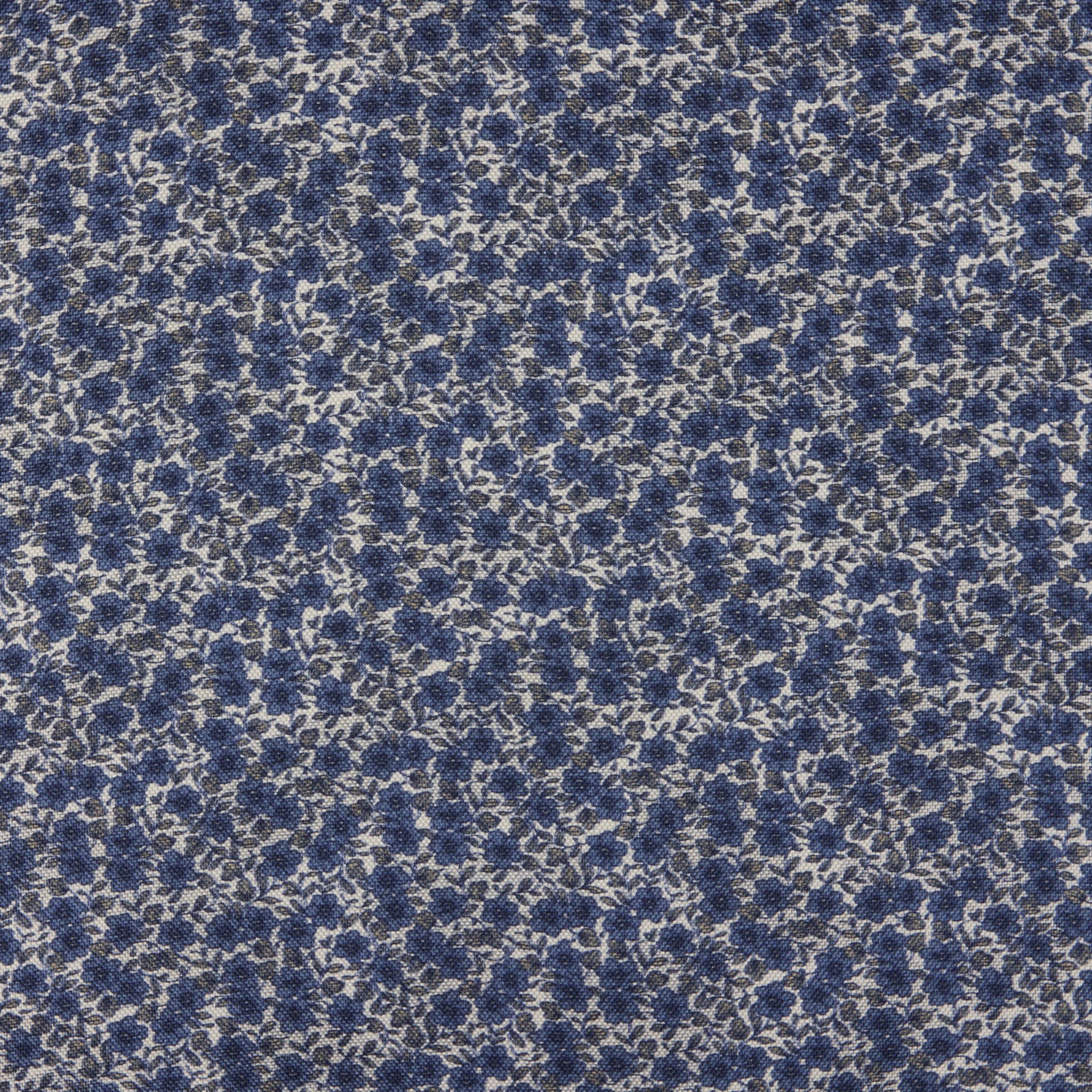 Blue & Gray Paisley/Floral Reversible Silk Hankie - Stenströms - Image 3