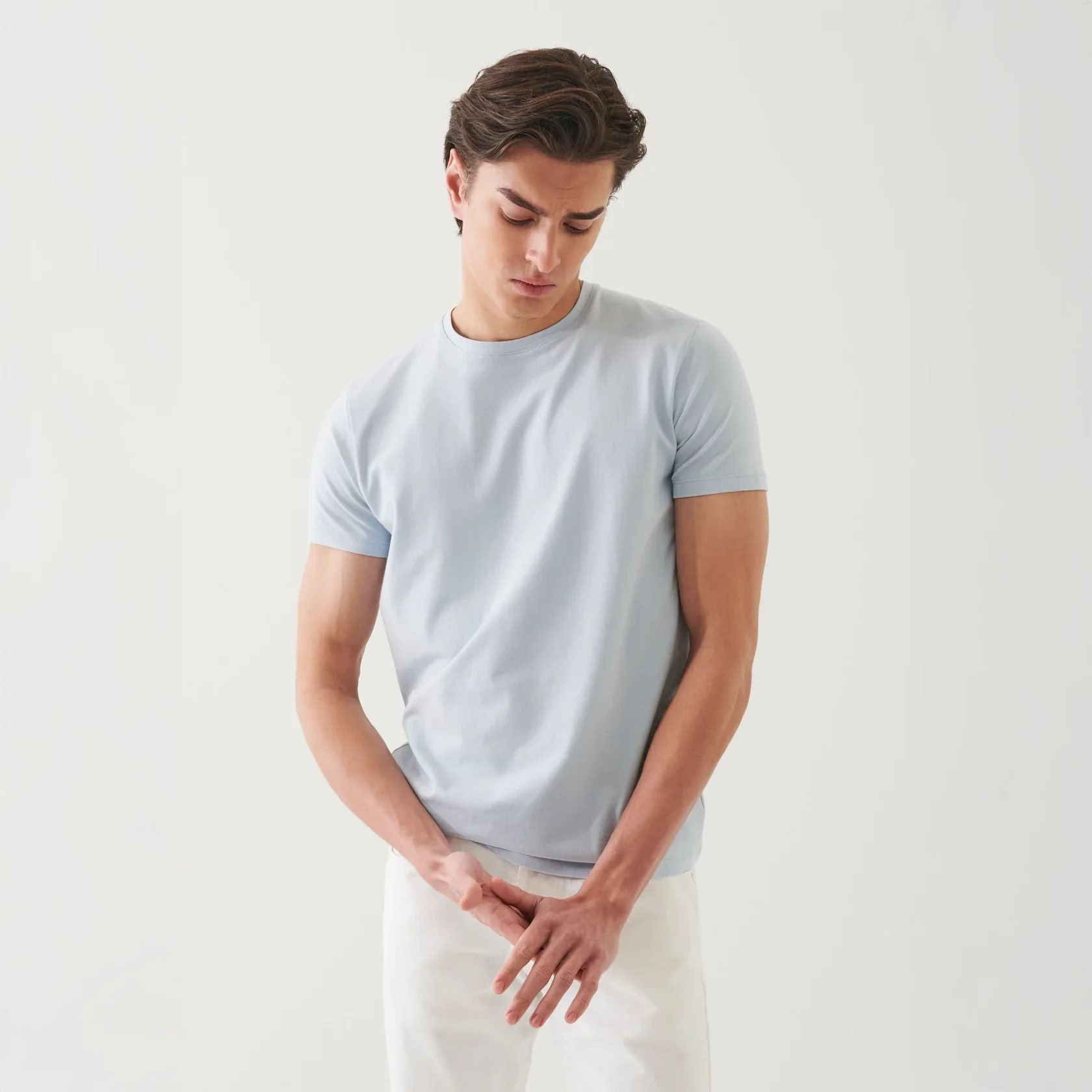 Blue Ice Pima Cotton Stretch Iconic T-Shirt - Patrick Assaraf - Image 2
