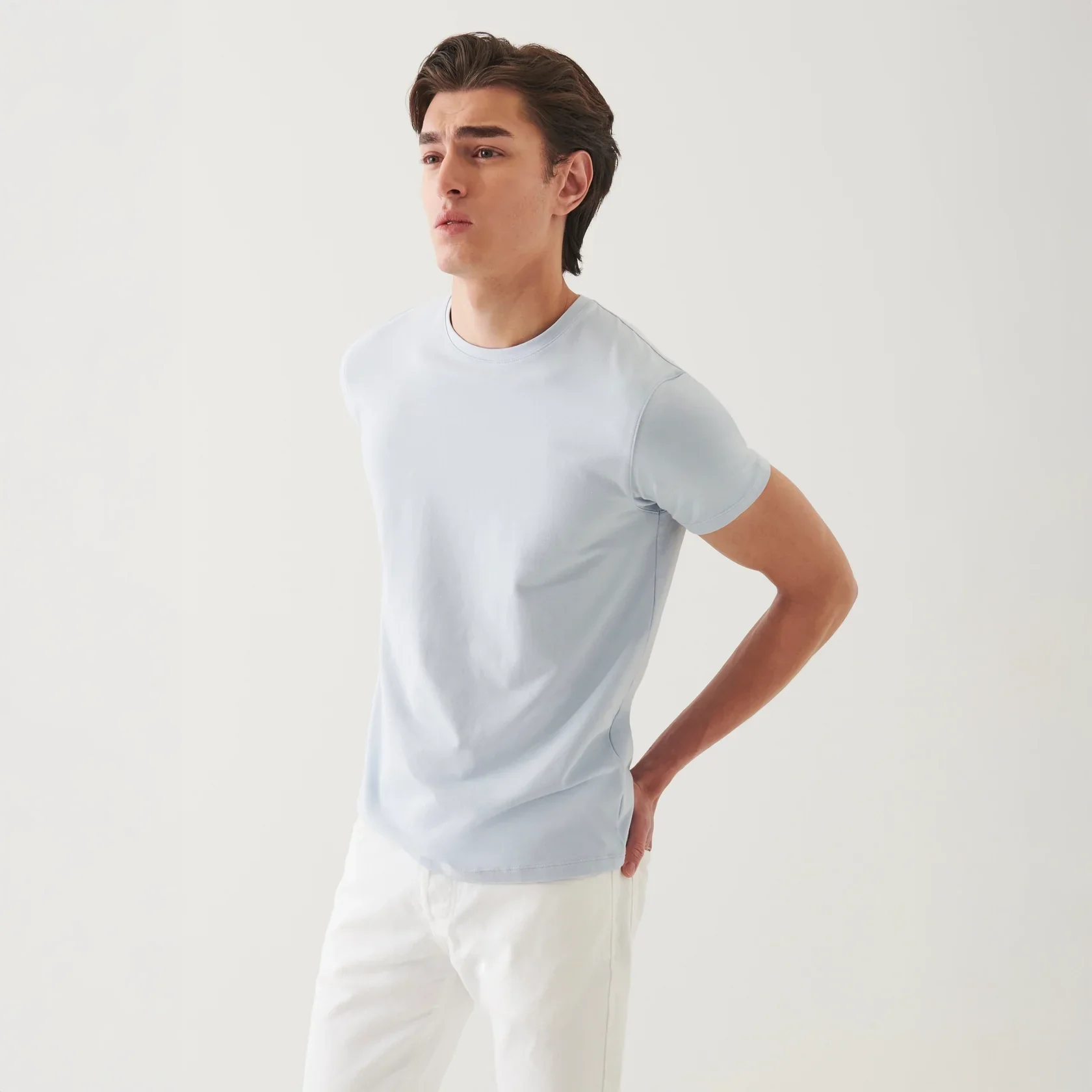 Blue Ice Pima Cotton Stretch Iconic T-Shirt - Patrick Assaraf - Image 3