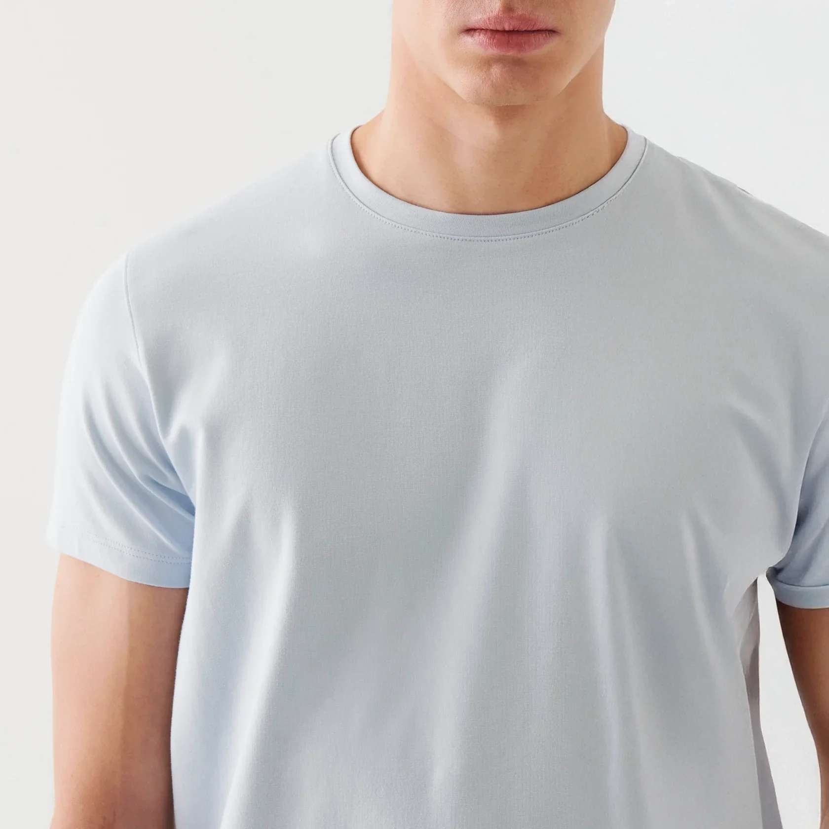 Blue Ice Pima Cotton Stretch Iconic T-Shirt - Patrick Assaraf - Image 4