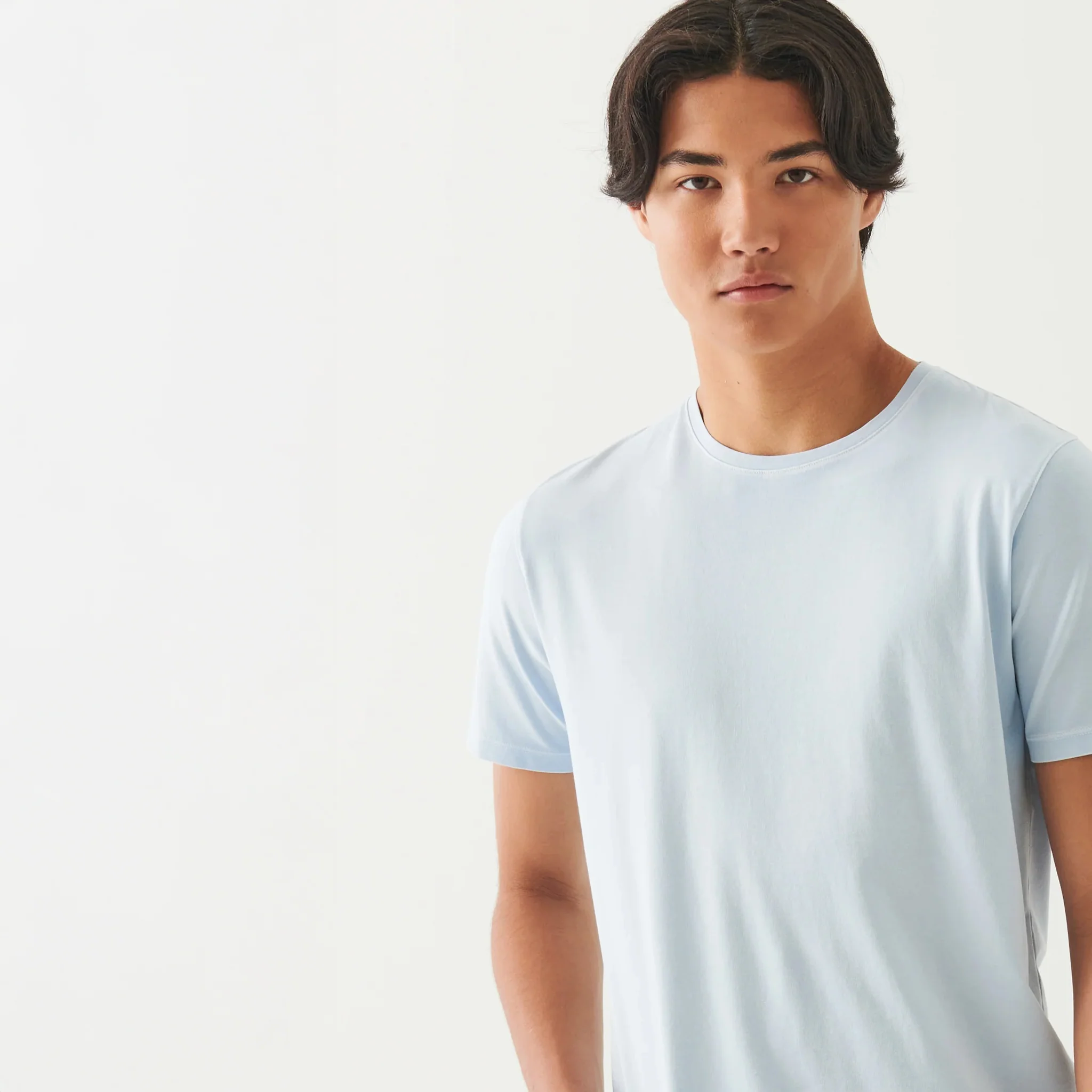 Blue Ice Pima Cotton Stretch Vintage Wash Crew Neck T-Shirt - Patrick Assaraf - Image 4