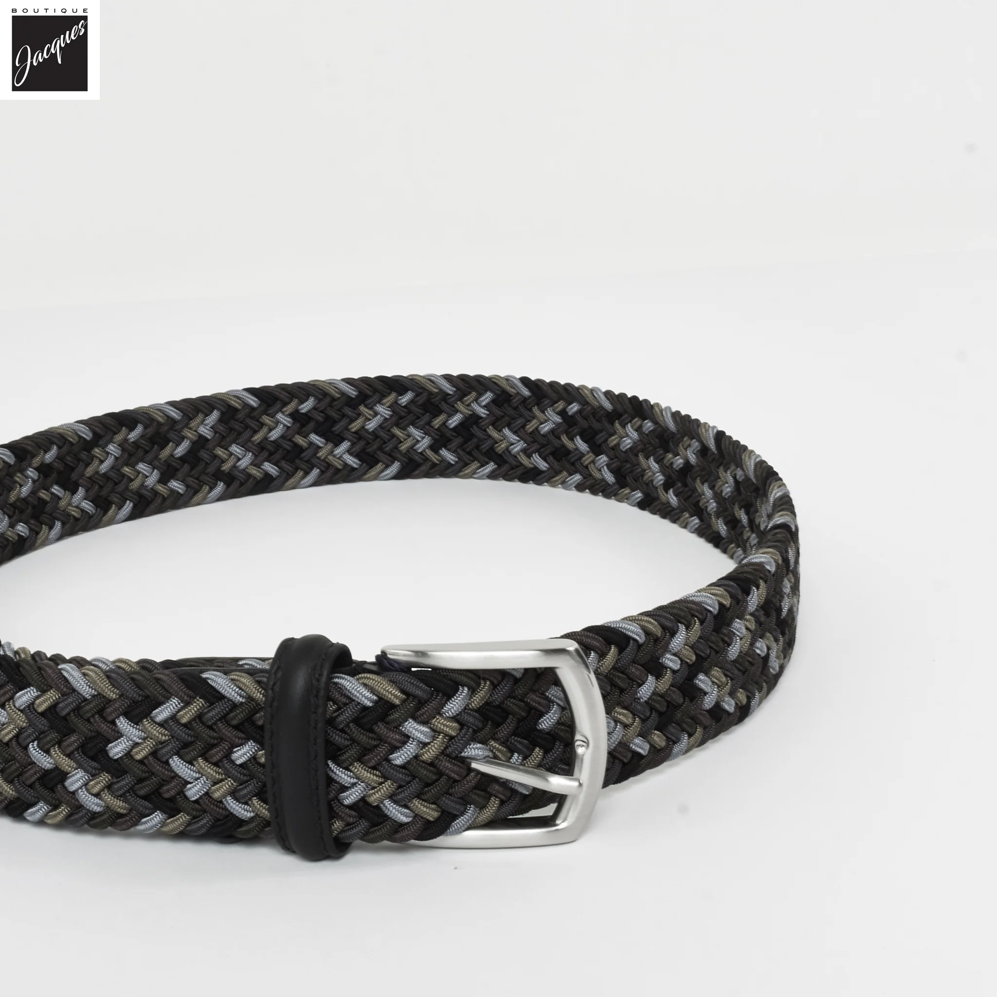 Blue Khaki Multicolour Woven Belt - Anderson's - Image 3