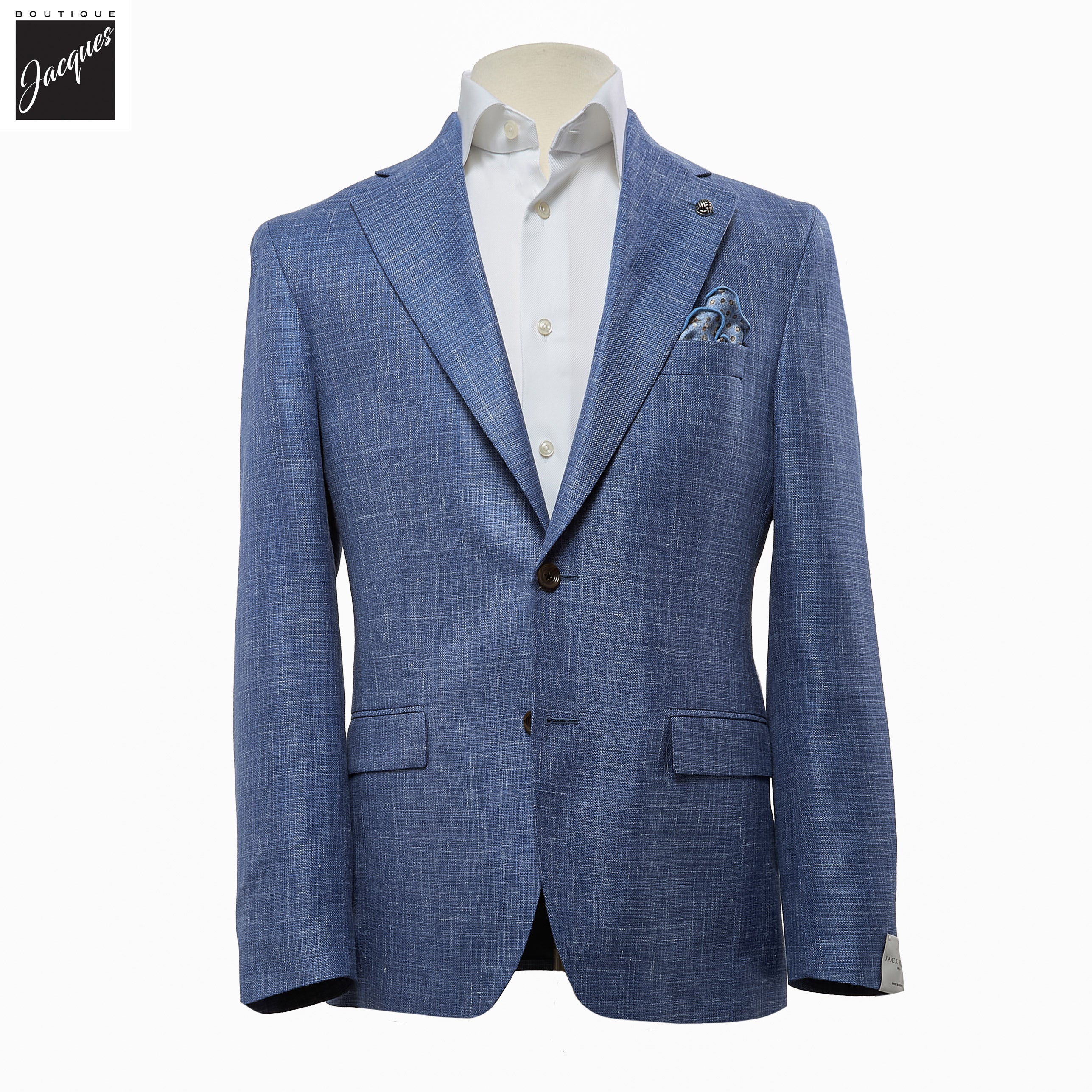 Blue Loro Piana Wool/Silk/Linen Montana Contemporary Fit Sport Jacket - Jack Victor