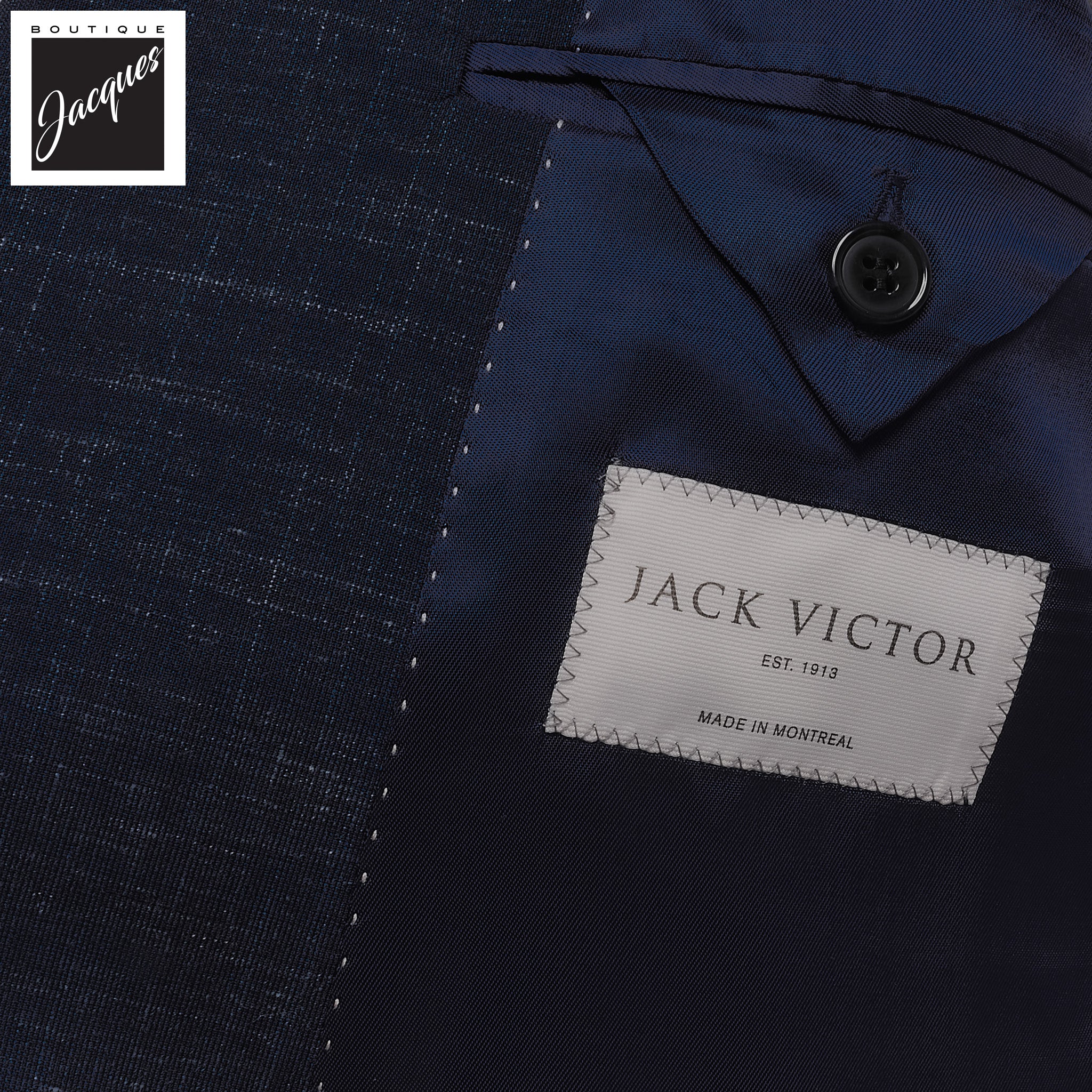 Blue Melange Neat Ivan Contemporary Fit Unconstructed Wool-Linen Suit - Jack Victor - Image 4