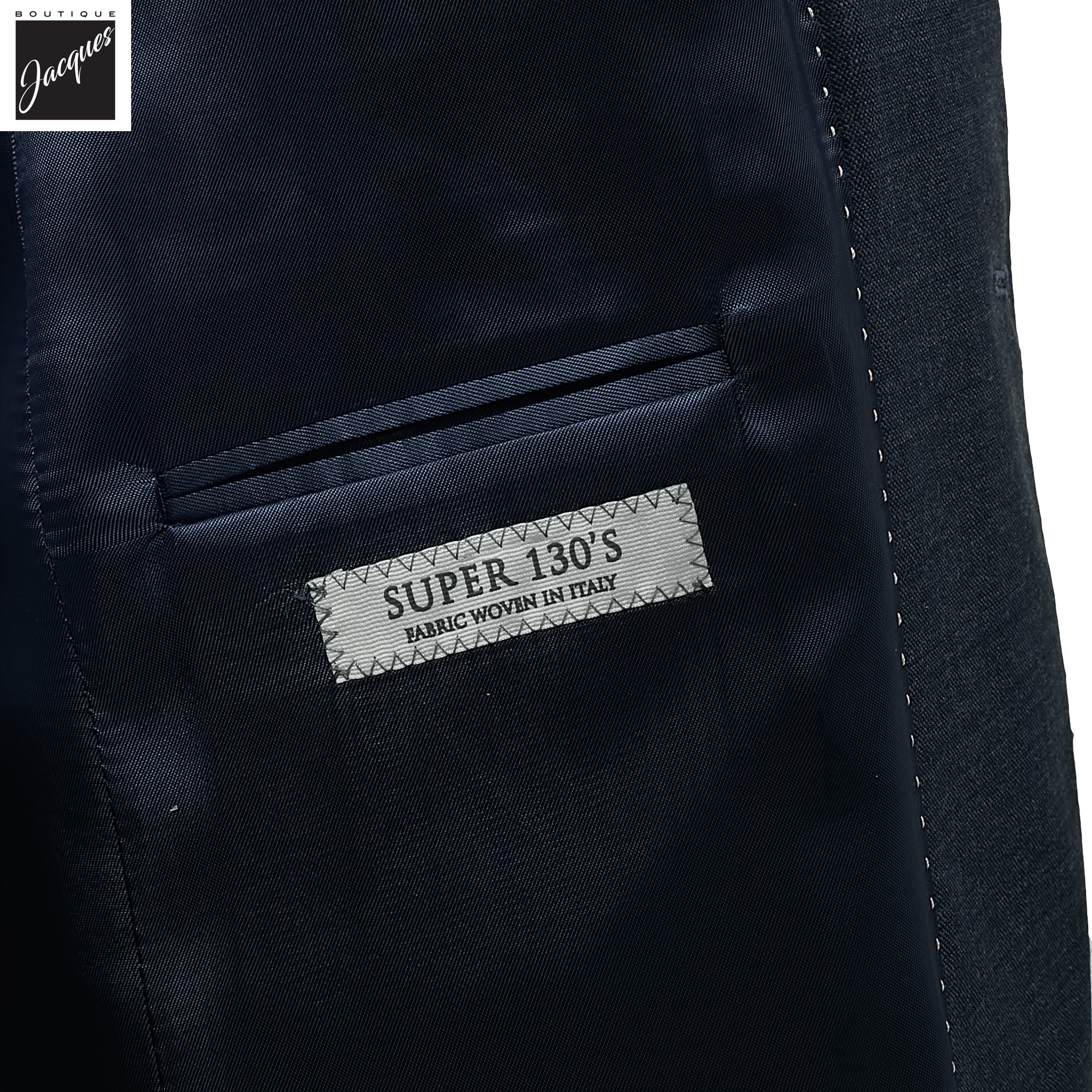 Blue Mélange Neat Super 130s Wool Engel Modern Fit Suit - Jack Victor - Image 5