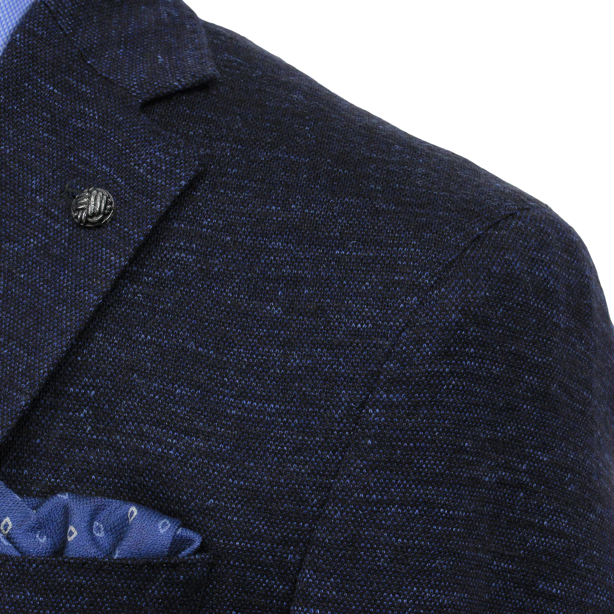 Blue Mélange Wool & Silk Hartford Contemporary Fit Sport Coat - Jack Victor - Image 7