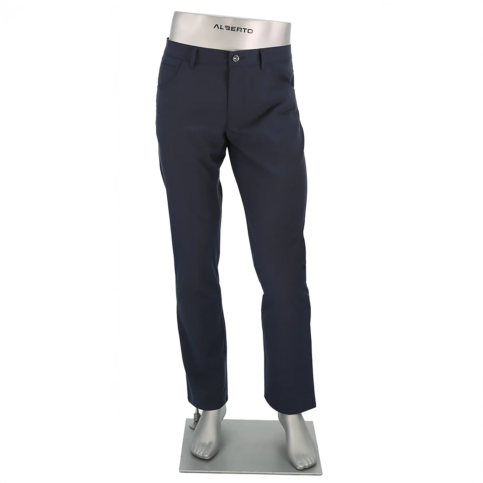 Blue Mini Pepita Pattern Ceramica Pipe Five Pocket Pants - ALBERTO - Image 5