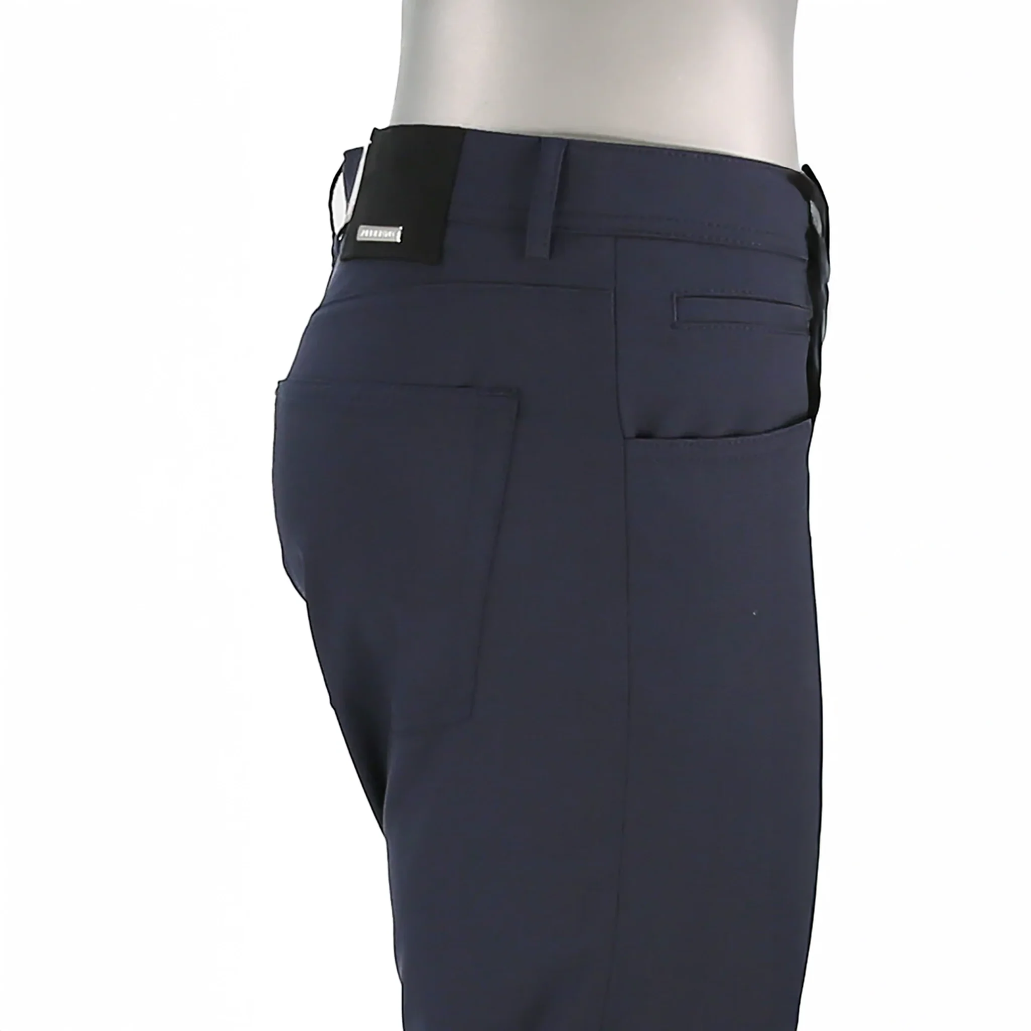 Blue Mini Pepita Pattern Ceramica Pipe Five Pocket Pants - ALBERTO - Image 8