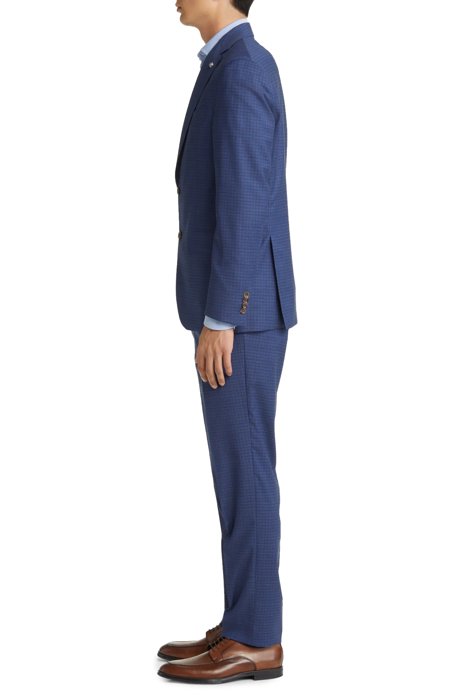 Blue Neat Check Esprit Modern Fit Suit - Jack Victor - Image 15