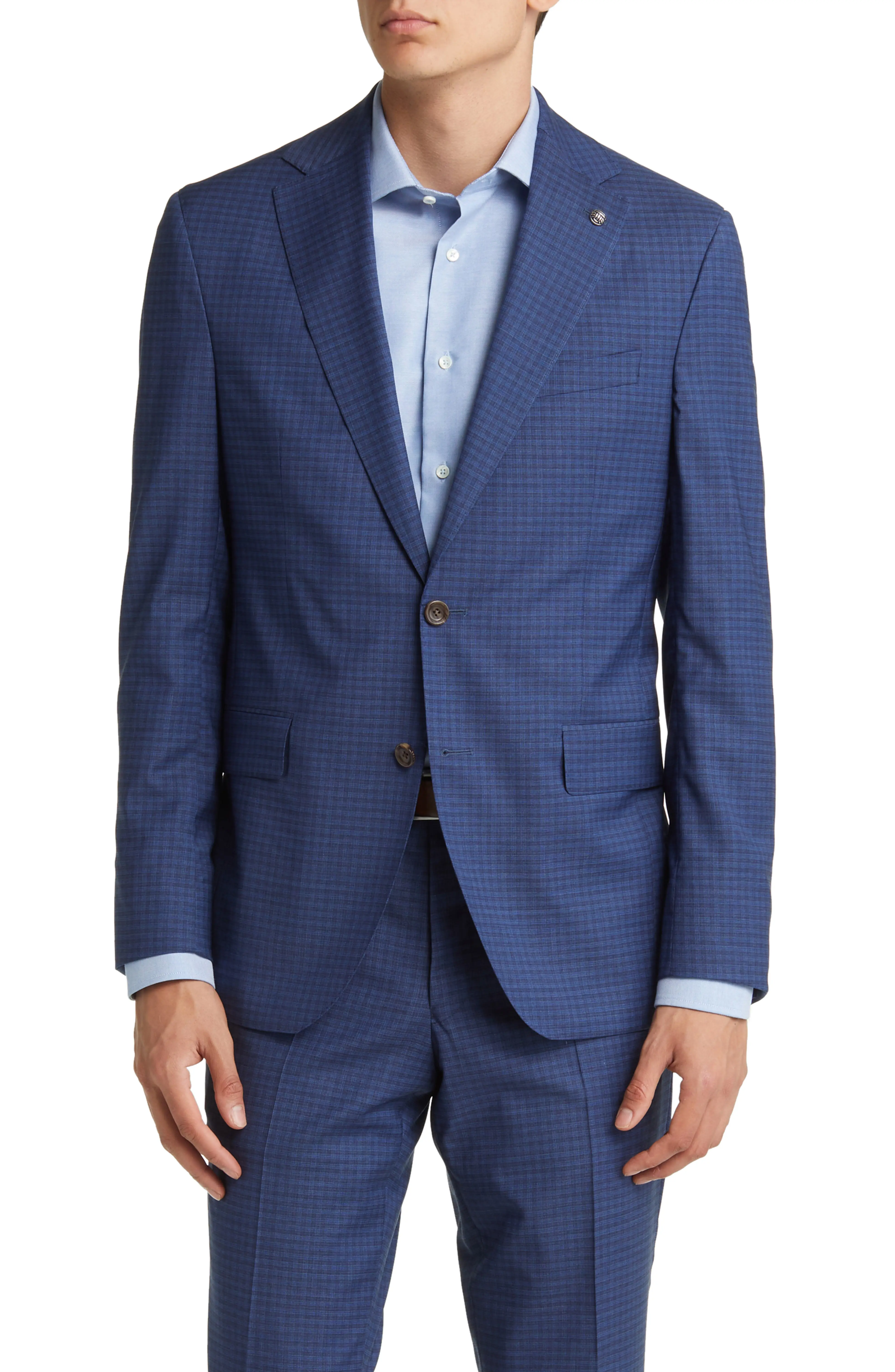 Blue Neat Check Esprit Modern Fit Suit - Jack Victor - Image 4