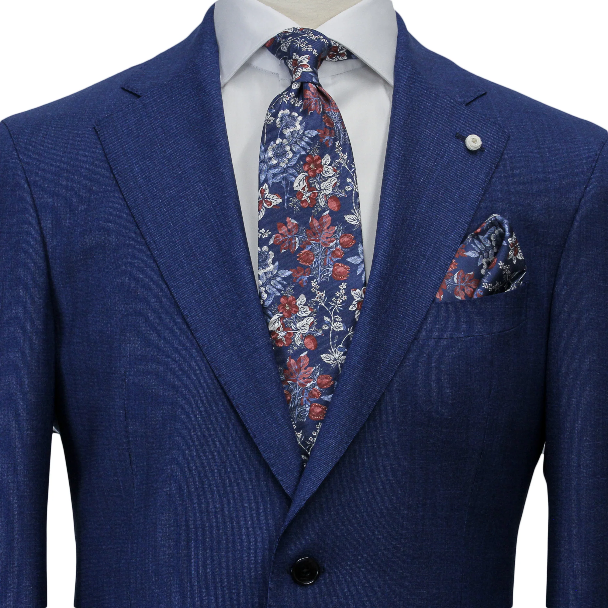Blue Neat Loro Piana Mooving Luigi Bianchi Mantova Suit - Image 3