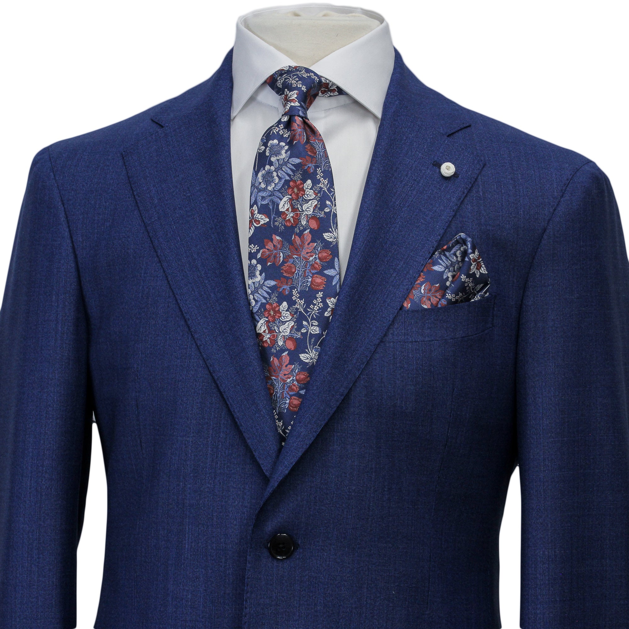 Blue Neat Loro Piana Mooving Luigi Bianchi Mantova Suit - Image 4