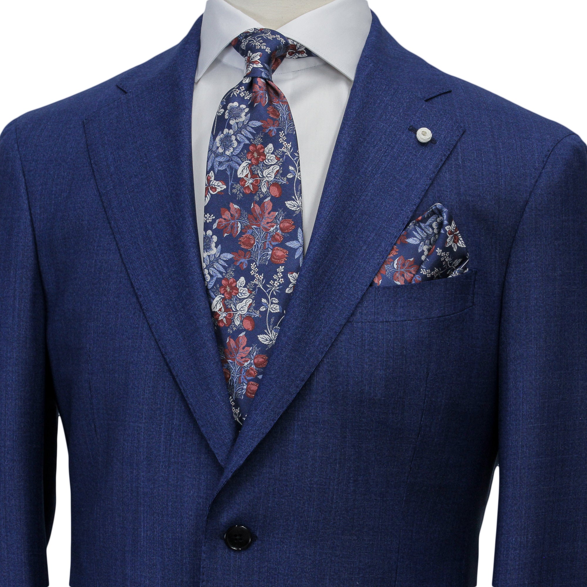 Blue Neat Loro Piana Mooving Luigi Bianchi Mantova Suit - Image 5