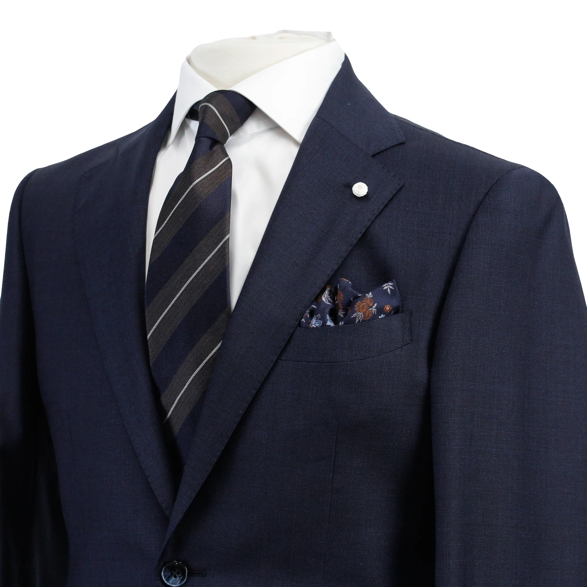 Blue Neat Mantua Contemporary Fit Suit - Luigi Bianchi - Image 3