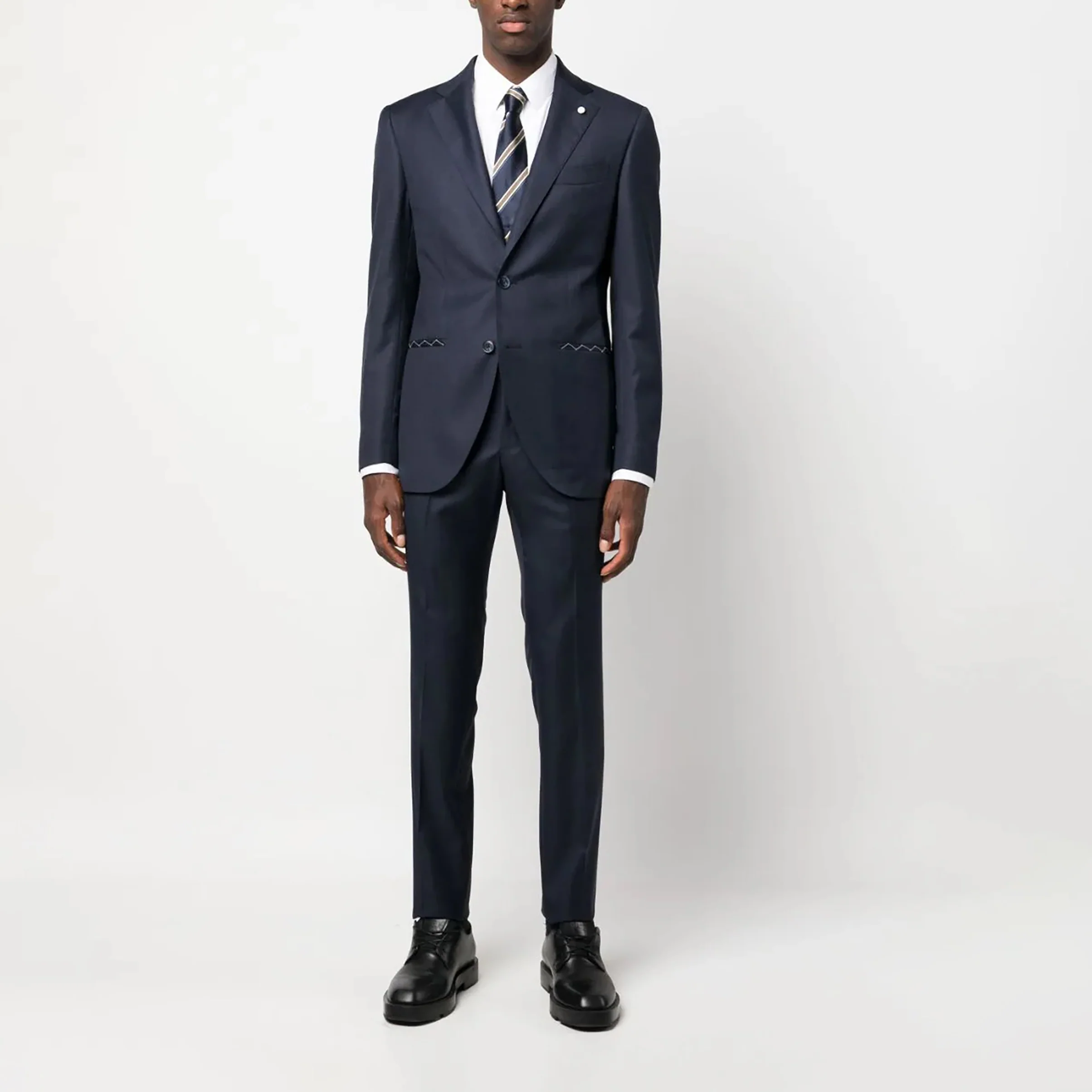 Blue Neat Mantua Contemporary Fit Suit - Luigi Bianchi - Image 7
