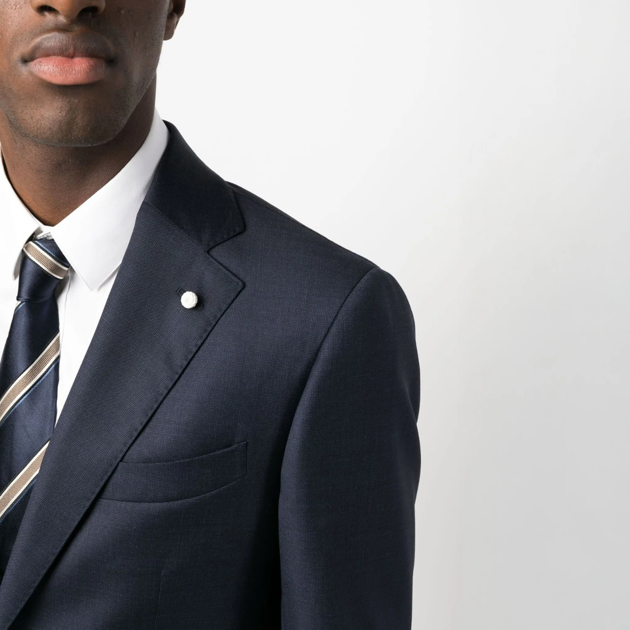 Blue Neat Mantua Contemporary Fit Suit - Luigi Bianchi - Image 9