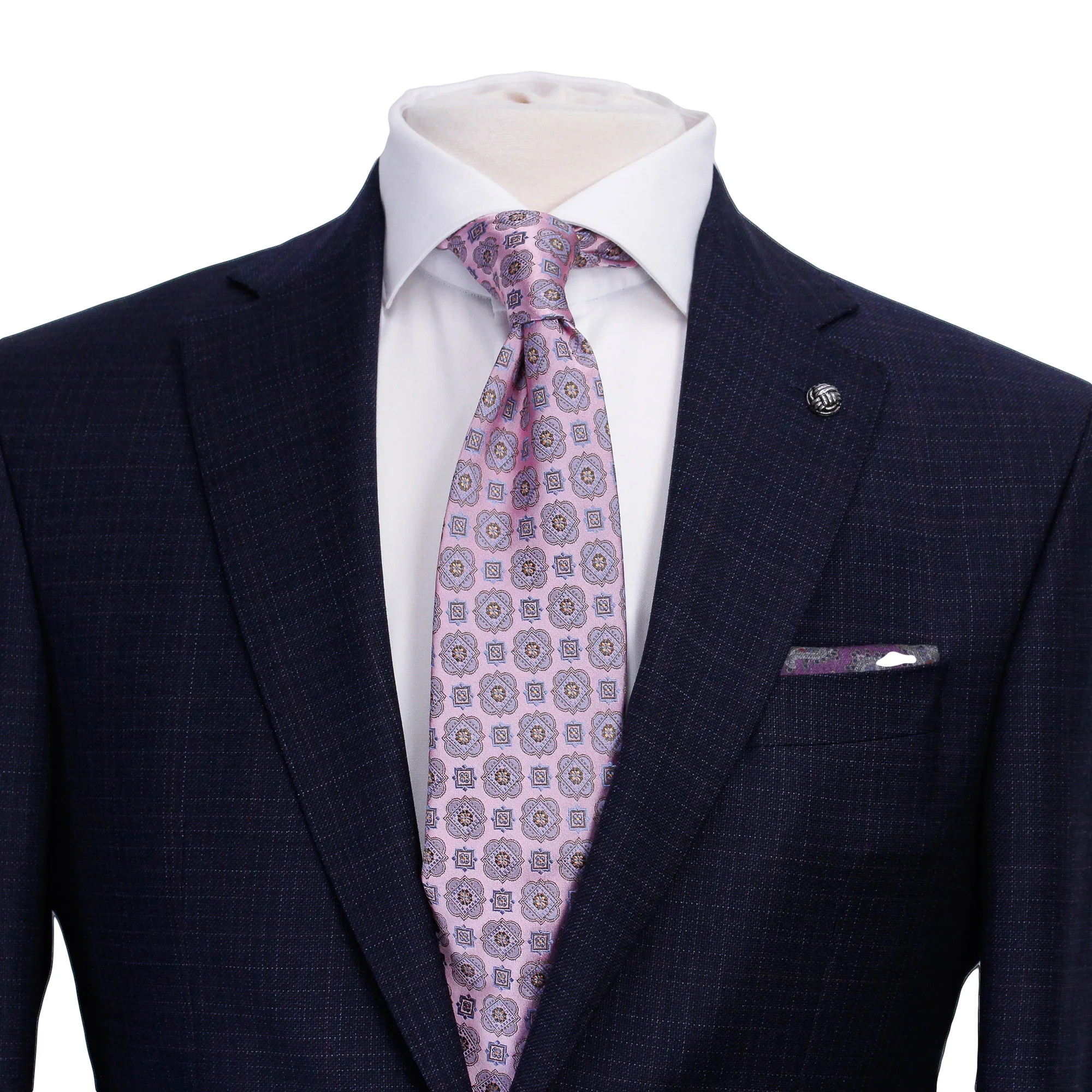 Blue Micro-Pattern Urban Slim Fit Wool Suit - Jack Victor - Image 5