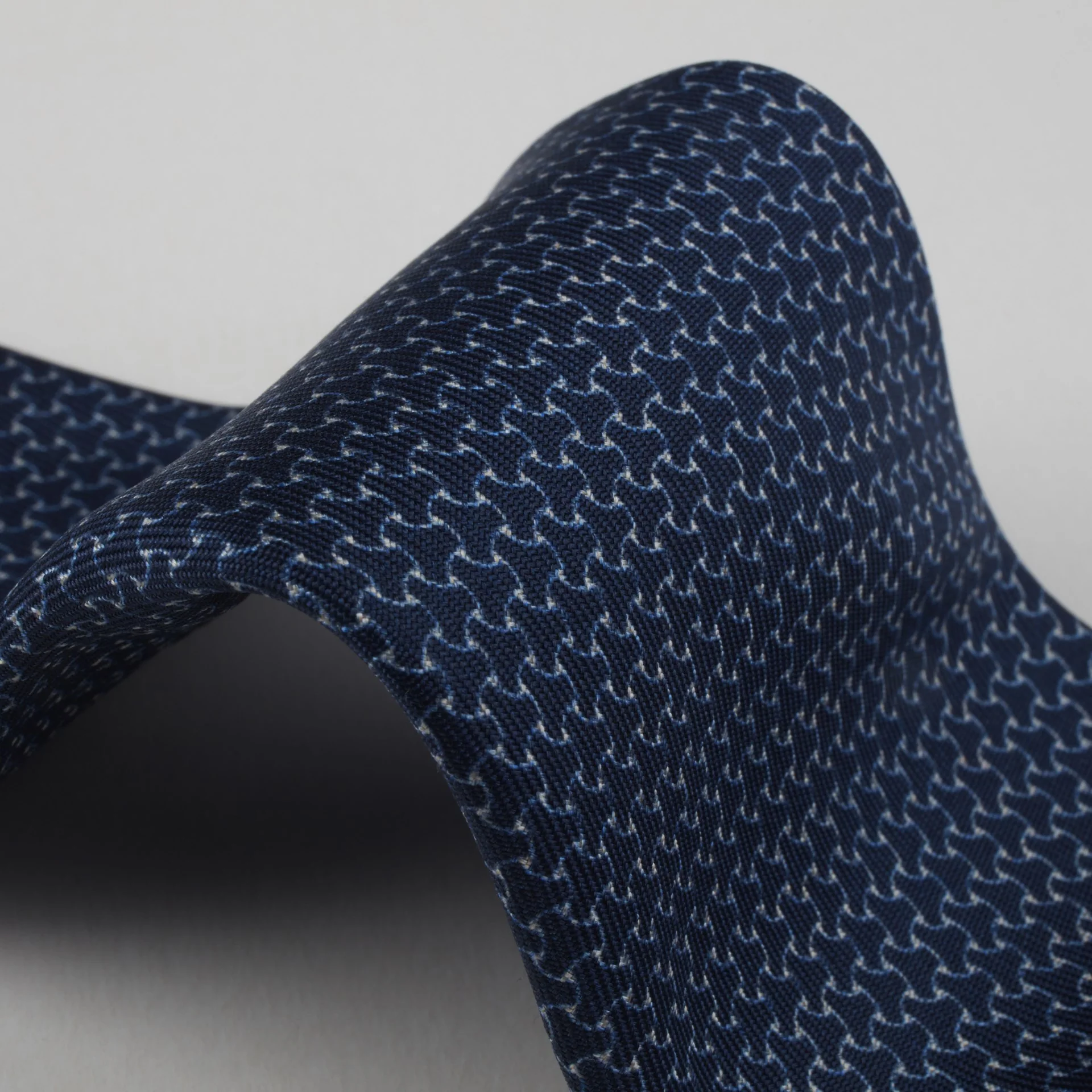 Blue Patterned Silk Tie - Stenströms - Image 4