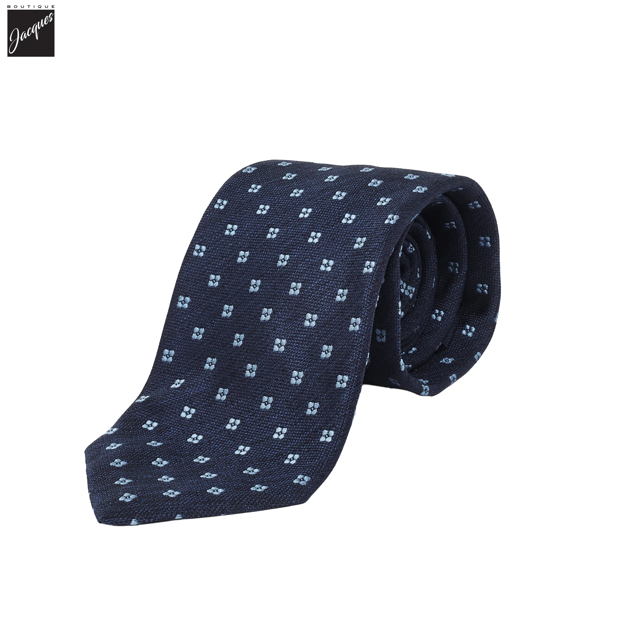 Royal Blue Floral Woven Silk Tie - Paolo Albizzati