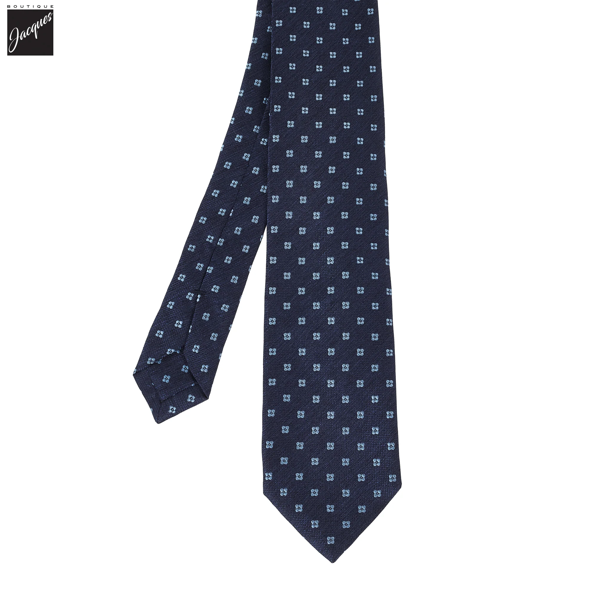 Royal Blue Floral Woven Silk Tie - Paolo Albizzati - Image 2