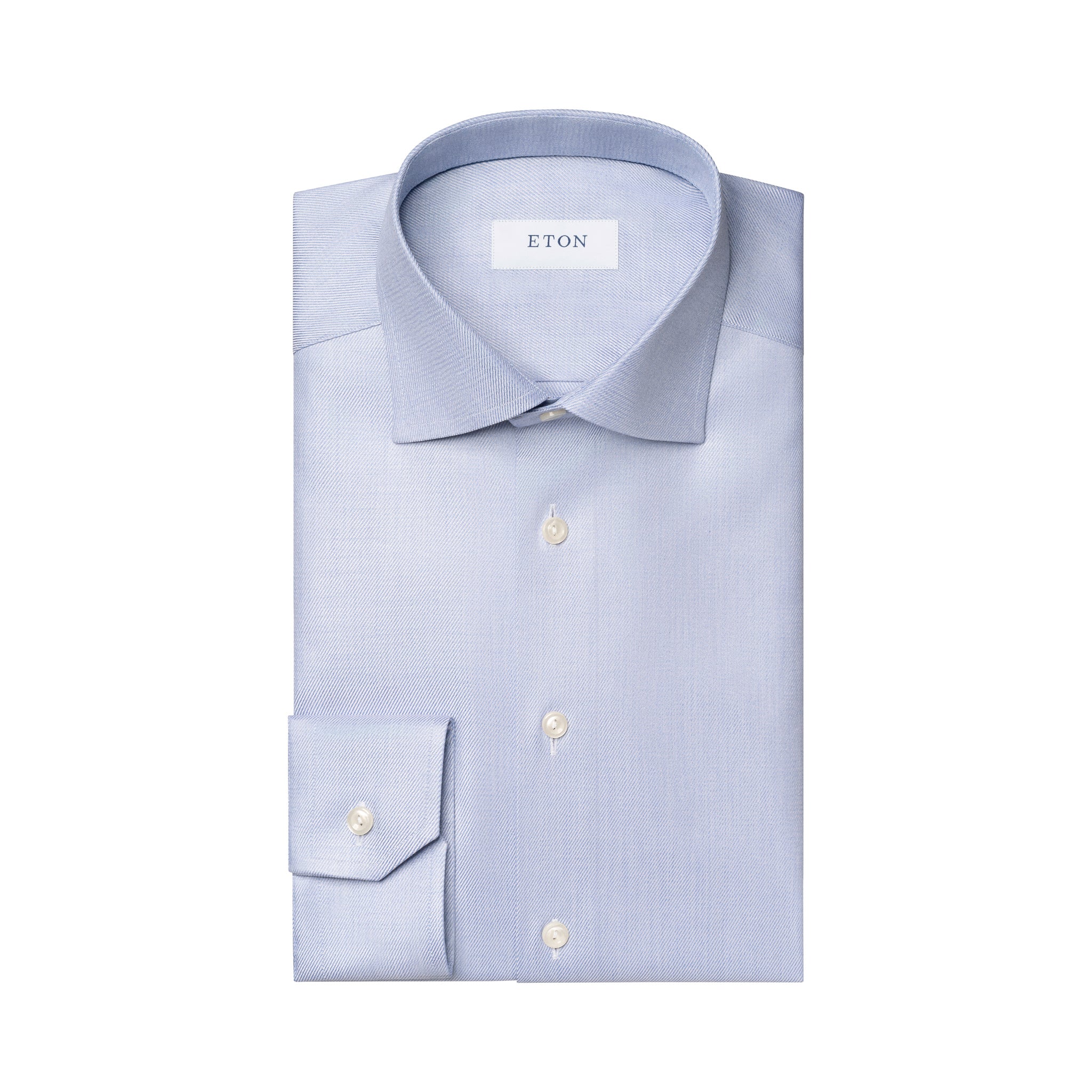 Blue Periwinkle Mélange Cotton-Tencel Lyocell Contemporary Fit Shirt - ETON