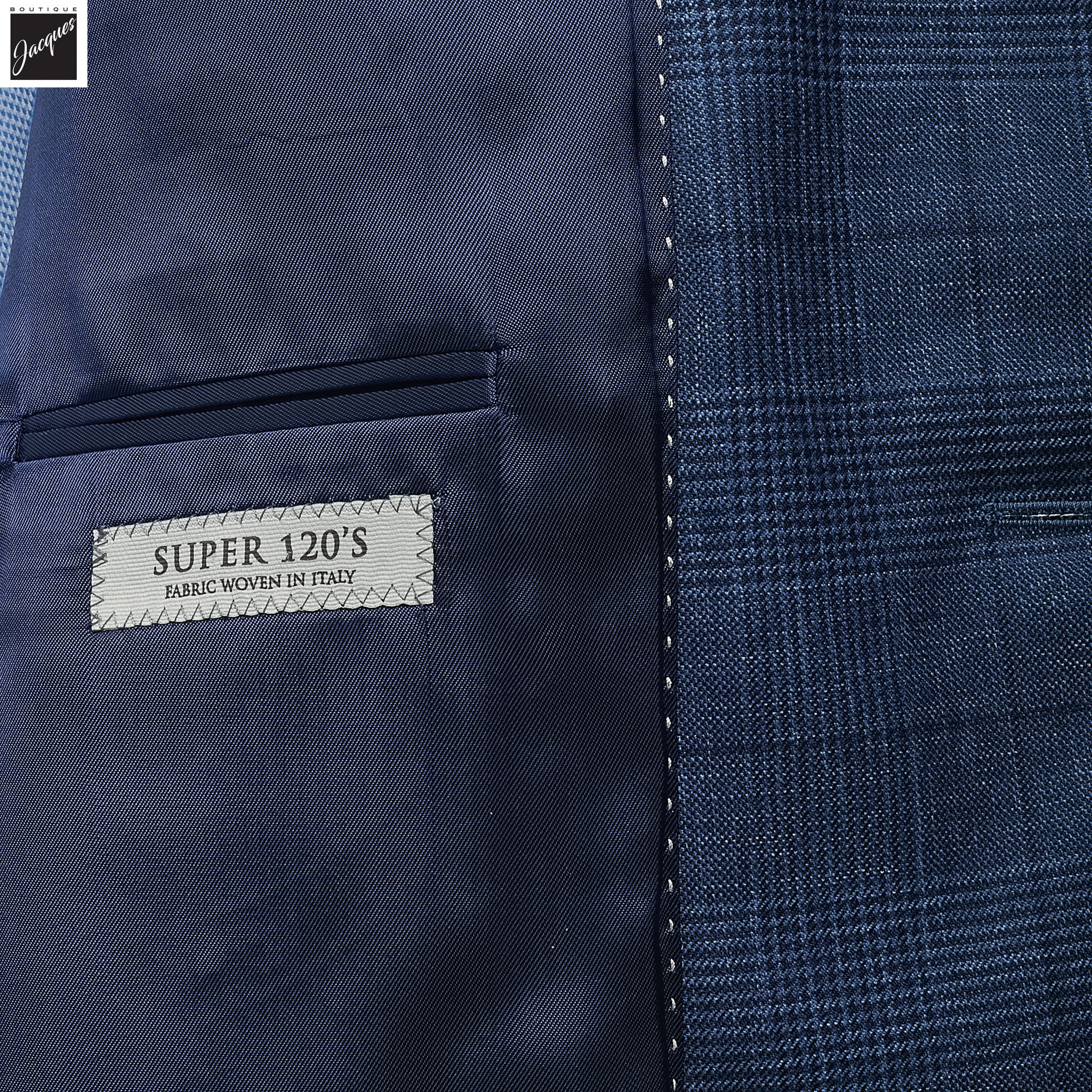 Blue Prince of Wales Montana Contemporary Fit Wool Suit - Jack Victor - Image 4
