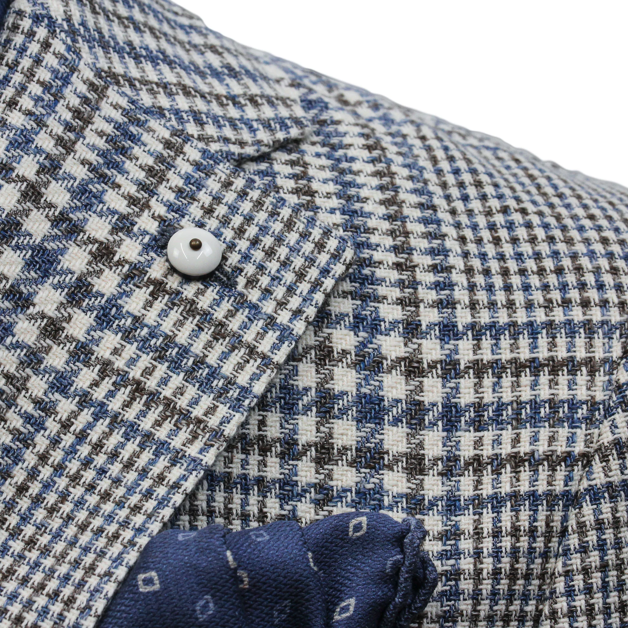 Blue Prince of Wales Cotton Contemporary Fit Sport Jacket - L.B.M 1911 - Image 12