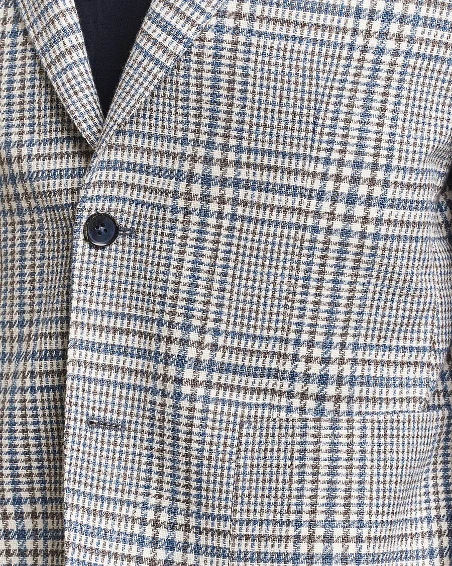 Blue Prince of Wales Cotton Contemporary Fit Sport Jacket - L.B.M 1911 - Image 3