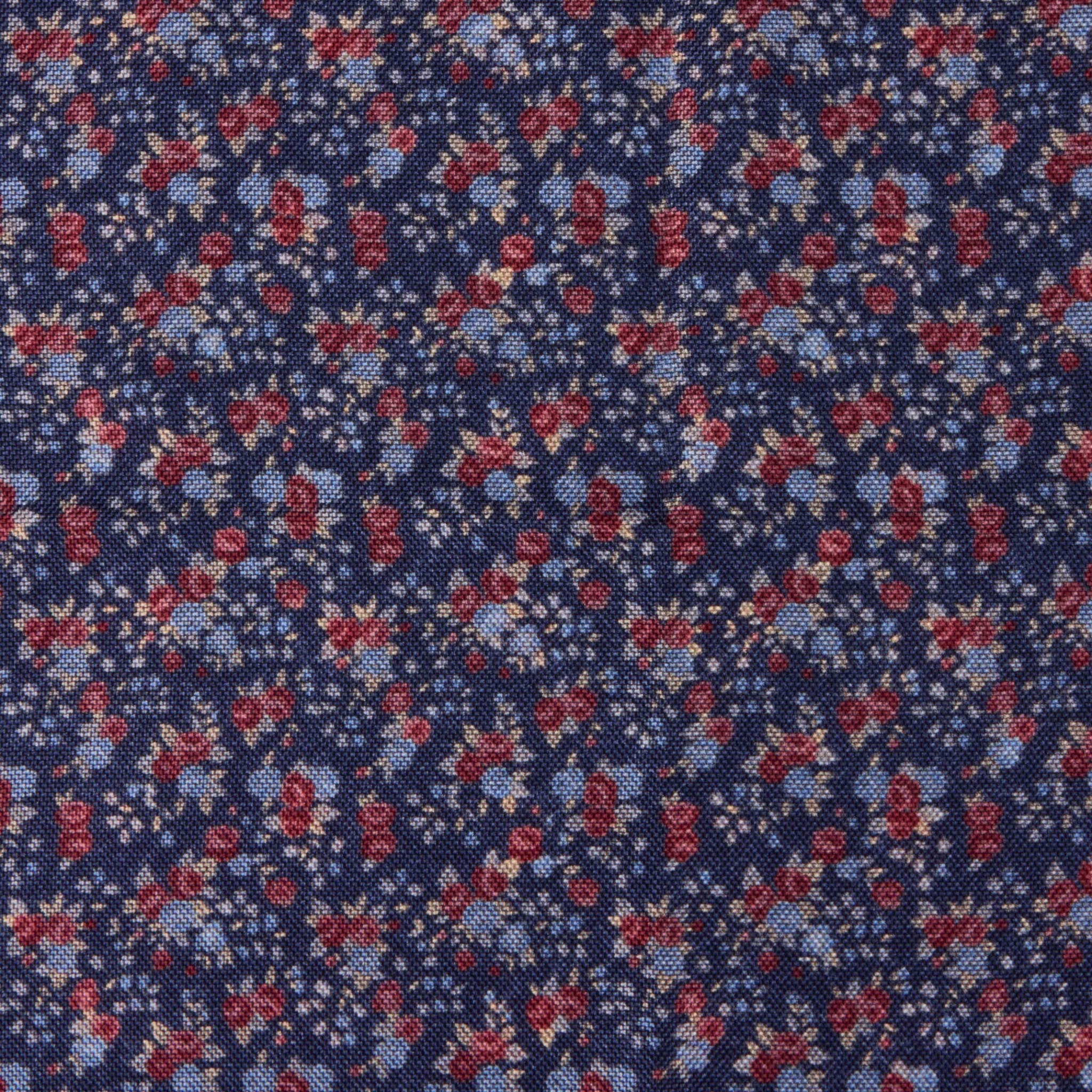 Blue & Red Patterned Silk Hankie - Stenströms - Image 2