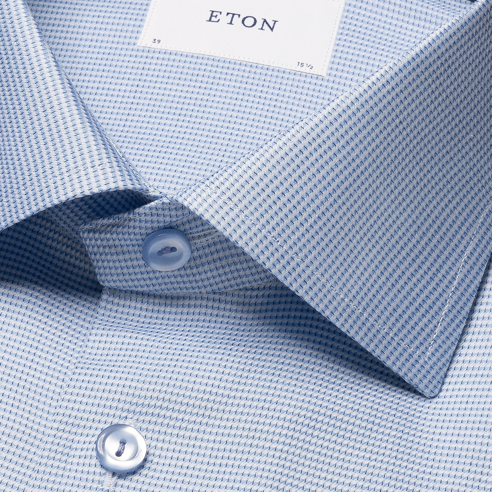Blue Semi-Solid Dobby Contemporary Fit Shirt - ETON - Image 3