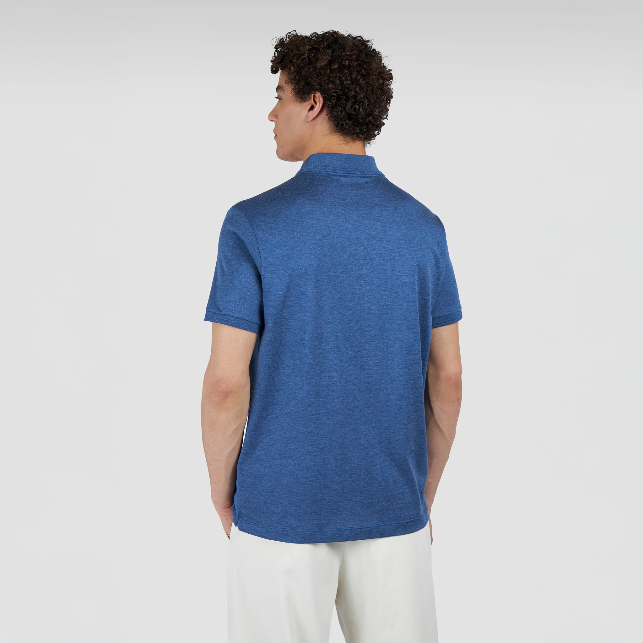 Mid Blue Silk-Cotton Polo Shirt - Paul & Shark - Image 6